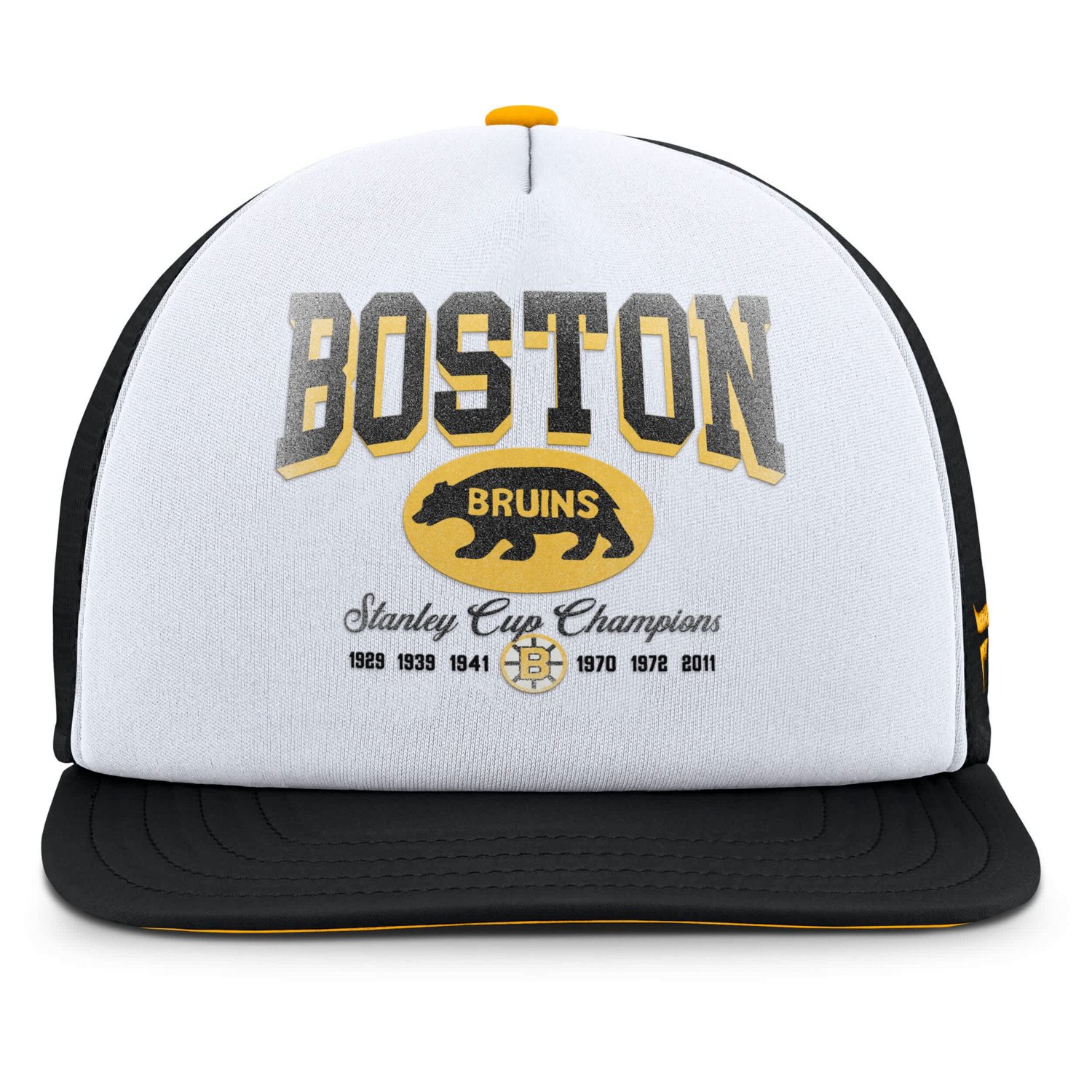 Fanatics Black Boston Bruins Decades Collection Foam Front Snapback Hat - view number 2