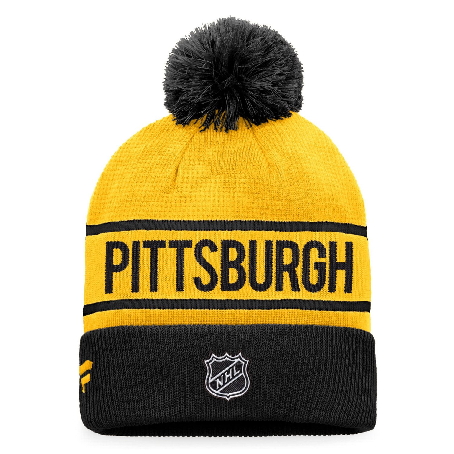 Fanatics /Black Pittsburgh Penguins Authentic Pro Alternate Logo Cuffed Knit Hat with Pom