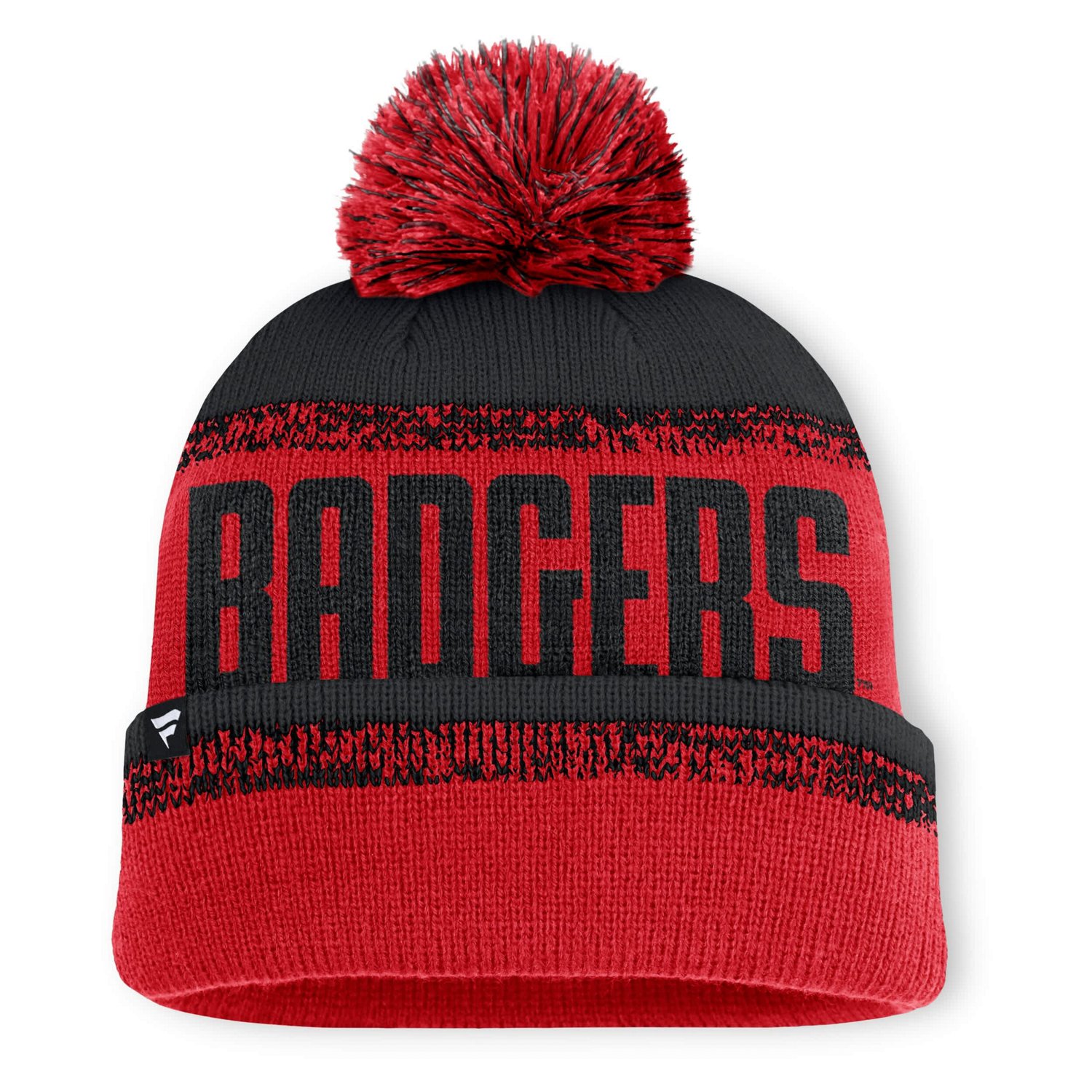Fanatics Black Wisconsin Badgers Thrive Cuffed Knit Hat with Pom - view number 2