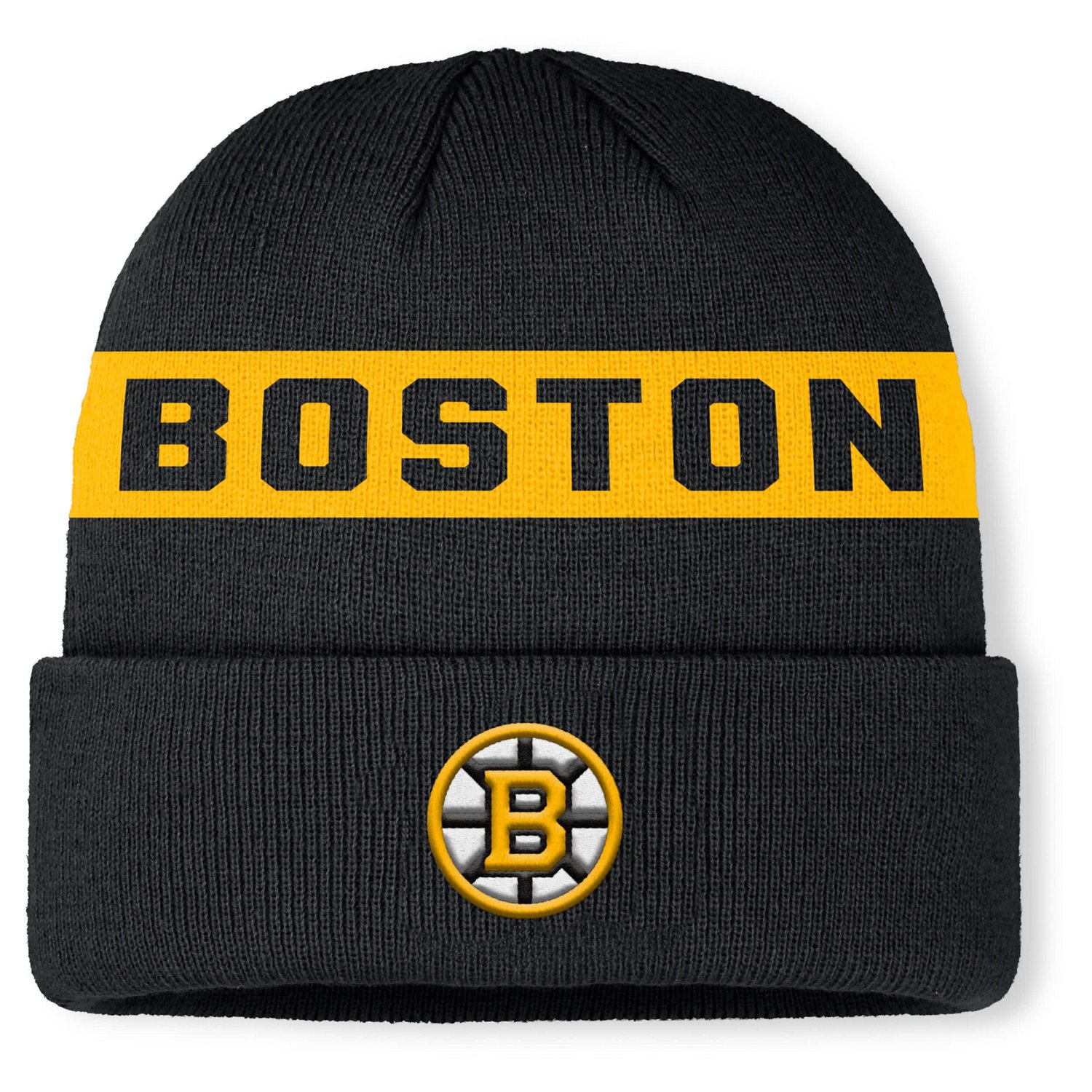 Fanatics Boston Bruins Authentic Pro Rink Cuffed Knit Hat