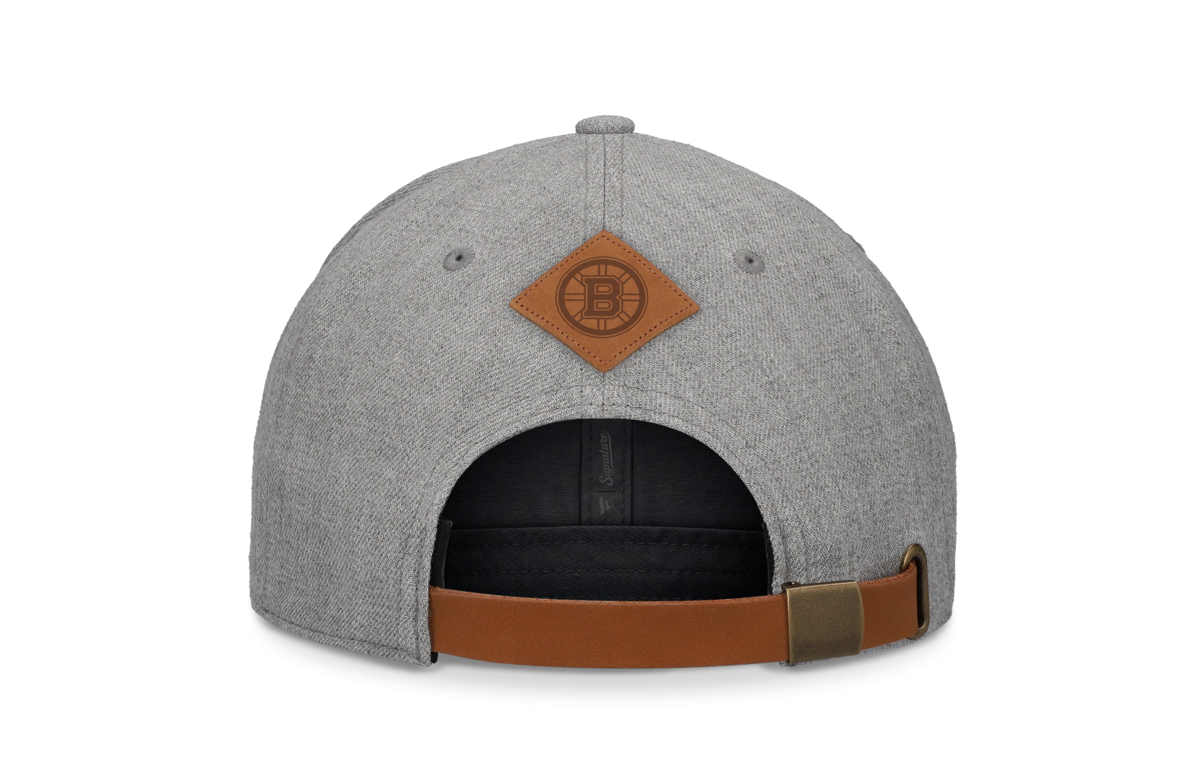 Fanatics Boston Bruins Elements A-Frame Leather Strapback Hat