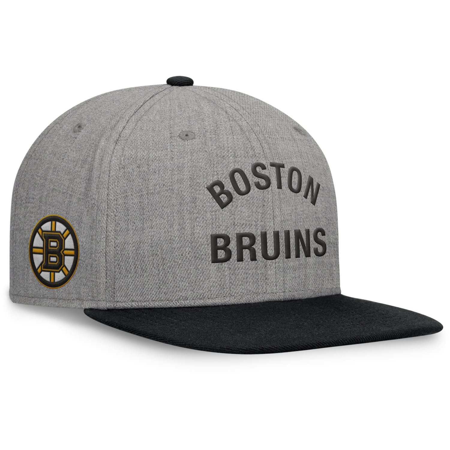 Fanatics Boston Bruins Elements Flat Brim Leather Strapback Hat