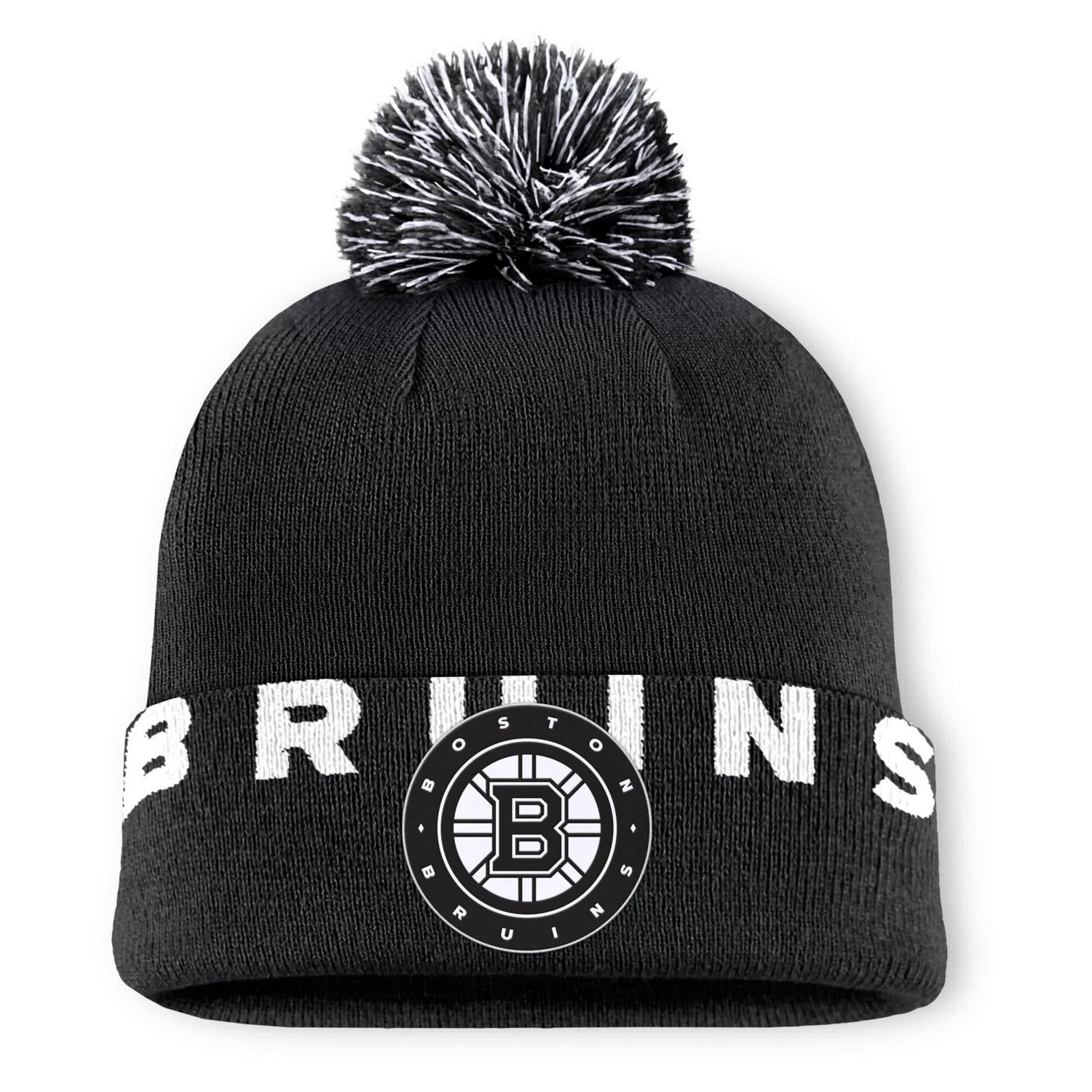 Fanatics Boston Bruins Fundamental High Stick Cuffed Knit Hat with Pom