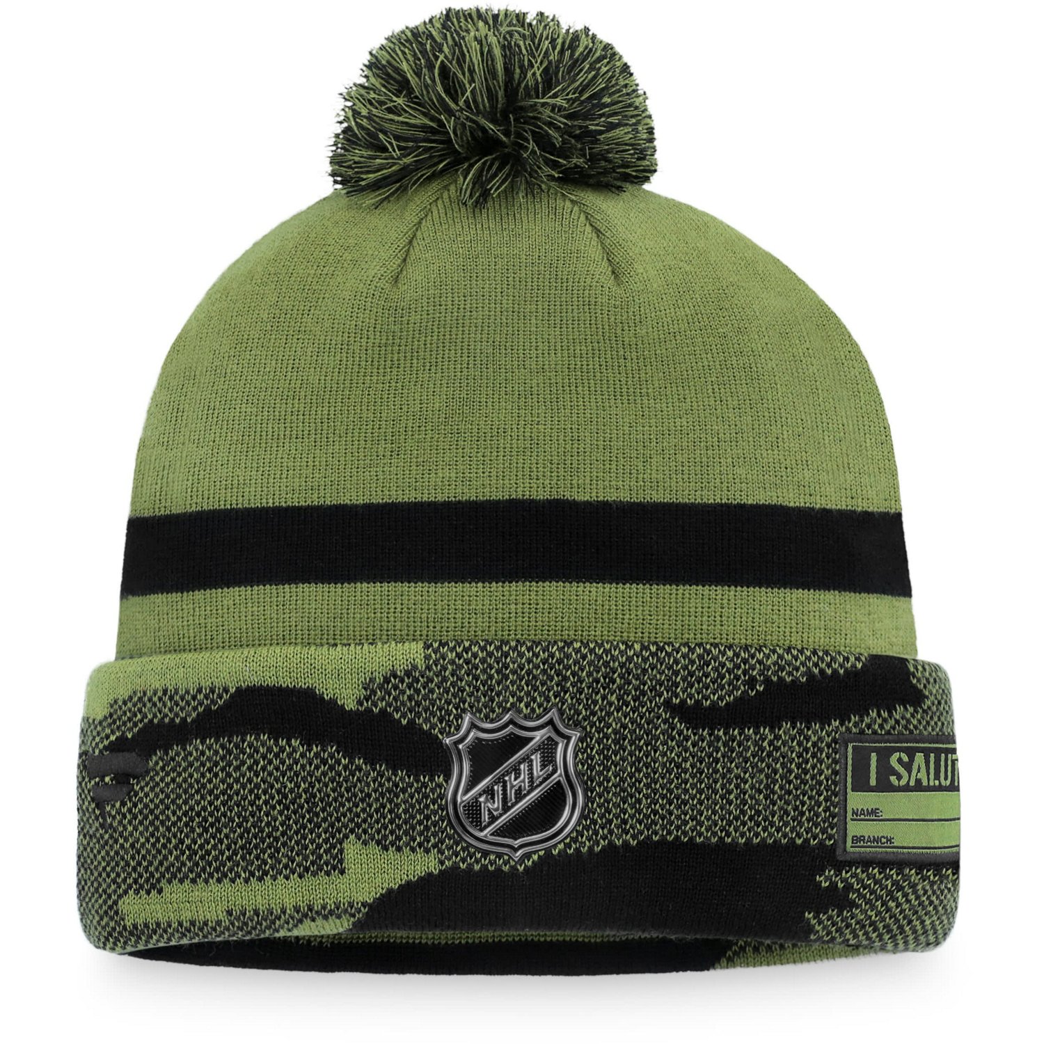 Fanatics Branded San Jose Sharks Military Appreciation Cuffed Knit Hat with Pom - view number 2