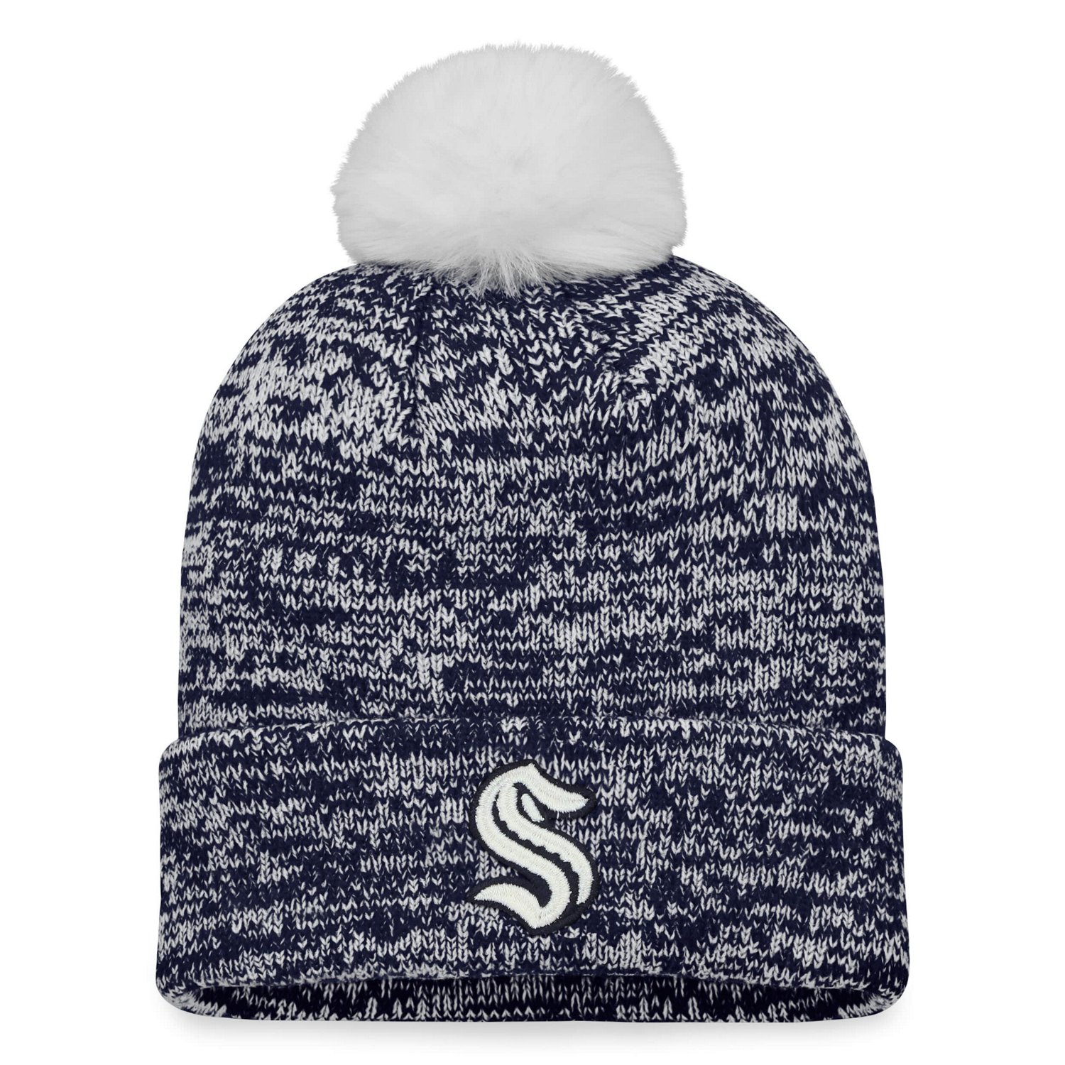 Fanatics Deep Sea Seattle Kraken Glimmer Cuffed Knit Hat with Pom