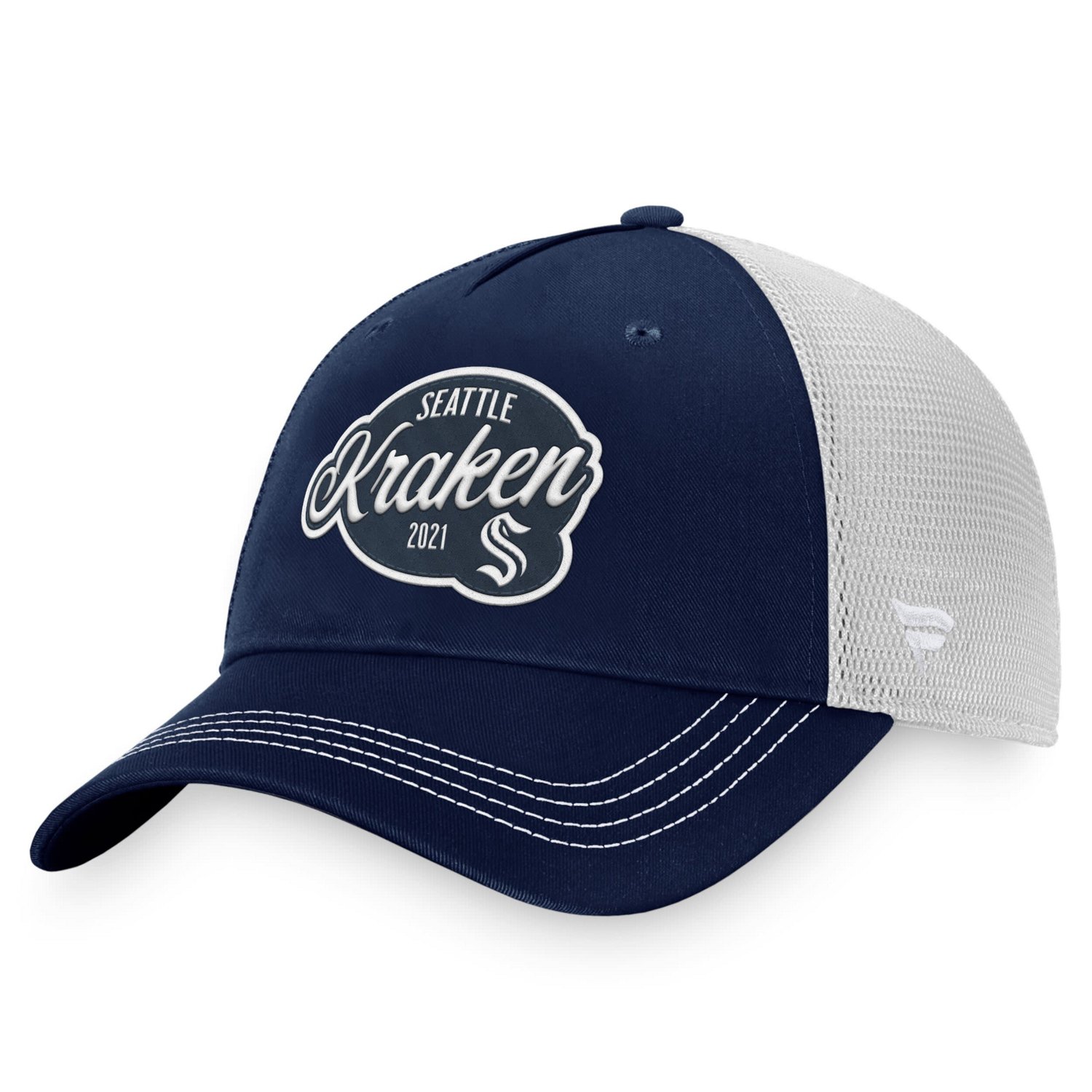 Fanatics Deep Sea /White Seattle Kraken Fundamental Trucker Adjustable Hat                                                       - view number 1