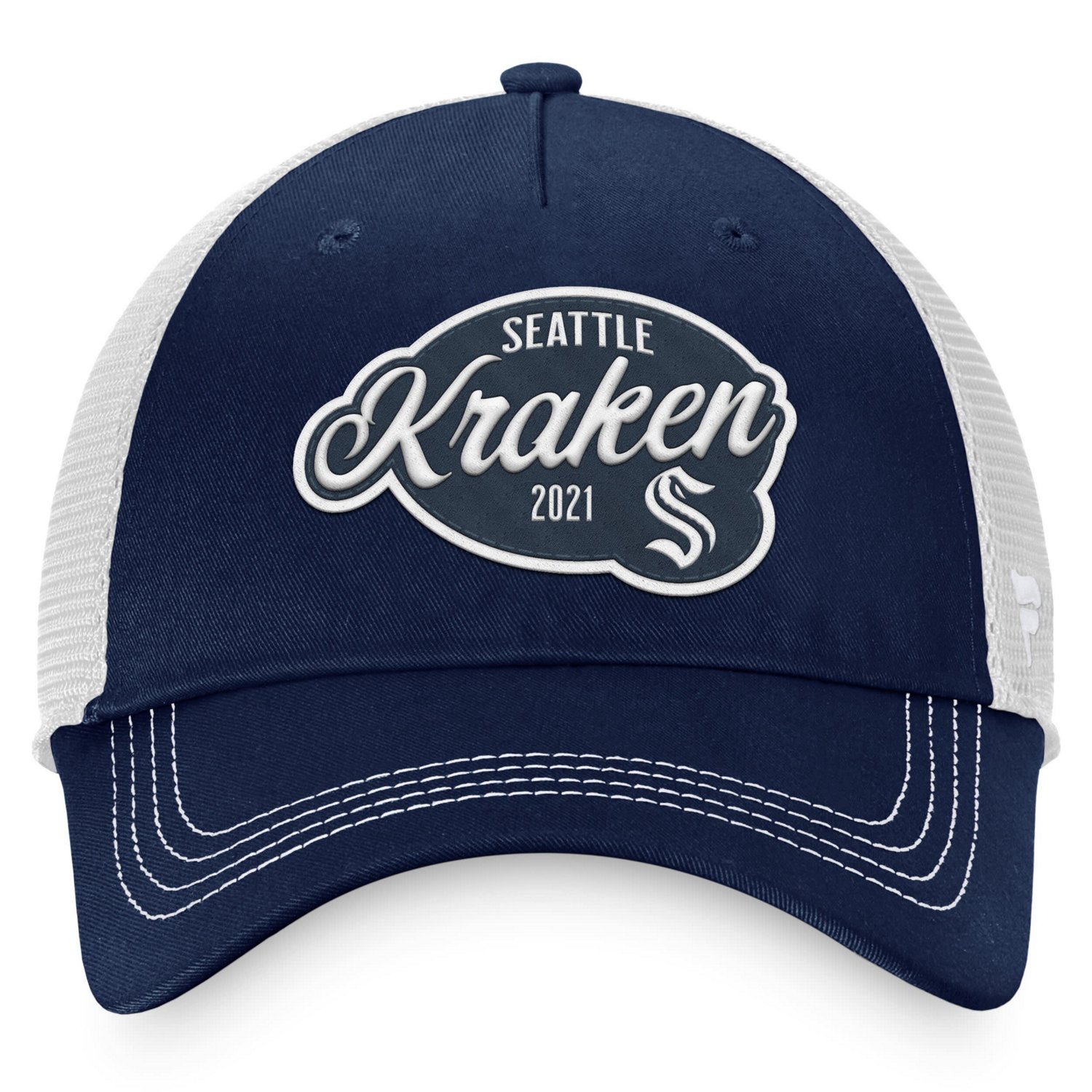 Fanatics Deep Sea /White Seattle Kraken Fundamental Trucker Adjustable Hat                                                       - view number 2