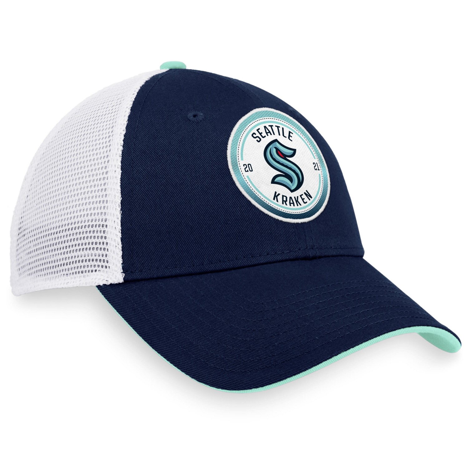 Fanatics Deep Sea /White Seattle Kraken Iconic Gradient Trucker Snapback Hat                                                     - view number 3