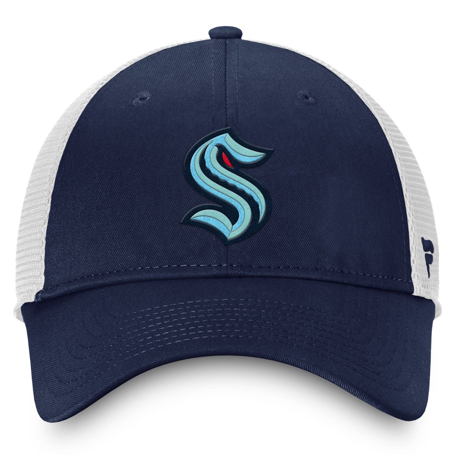 Fanatics Deep Sea White Seattle Kraken Slouch Core Primary Logo Trucker Adjustable Hat                                           - view number 2