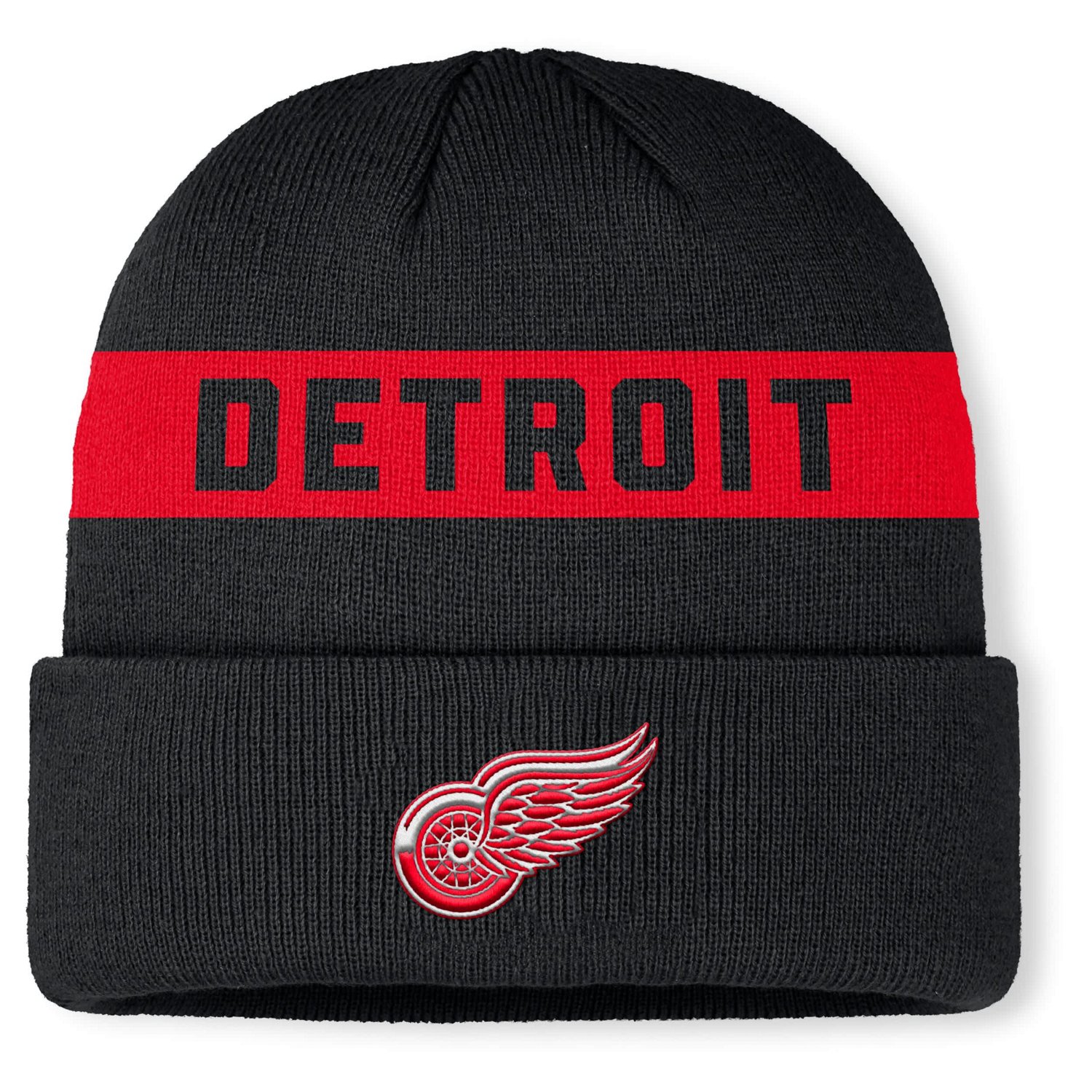 Fanatics Detroit Red Wings Authentic Pro Rink Cuffed Knit Hat