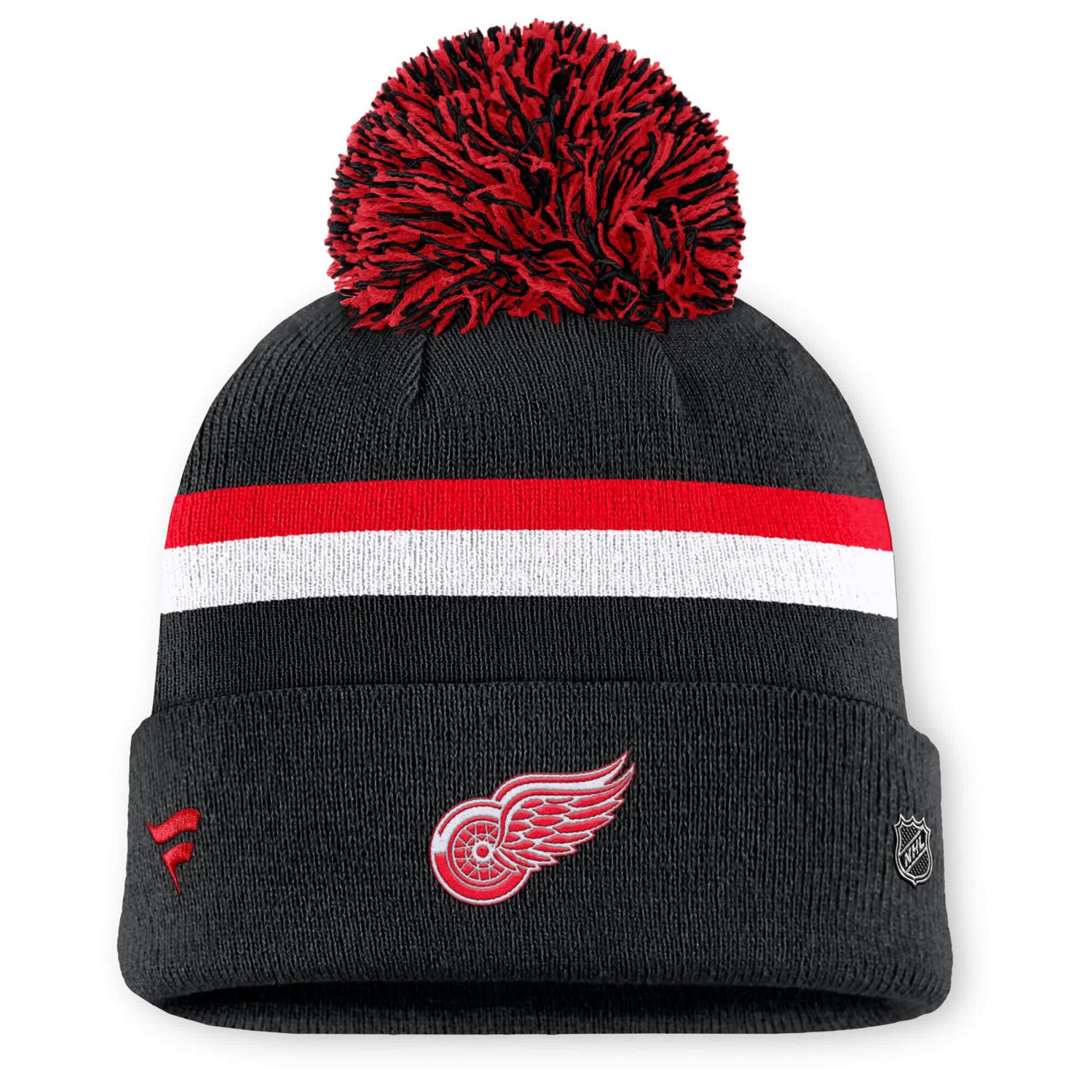 Fanatics Detroit Red Wings Authentic Pro Rink Cuffed Knit Hat with Pom - view number 2