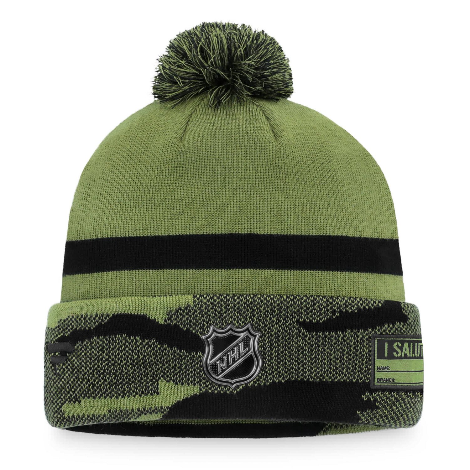 Fanatics Edmonton Oilers Military Appreciation Cuffed Knit Hat with Pom - view number 2
