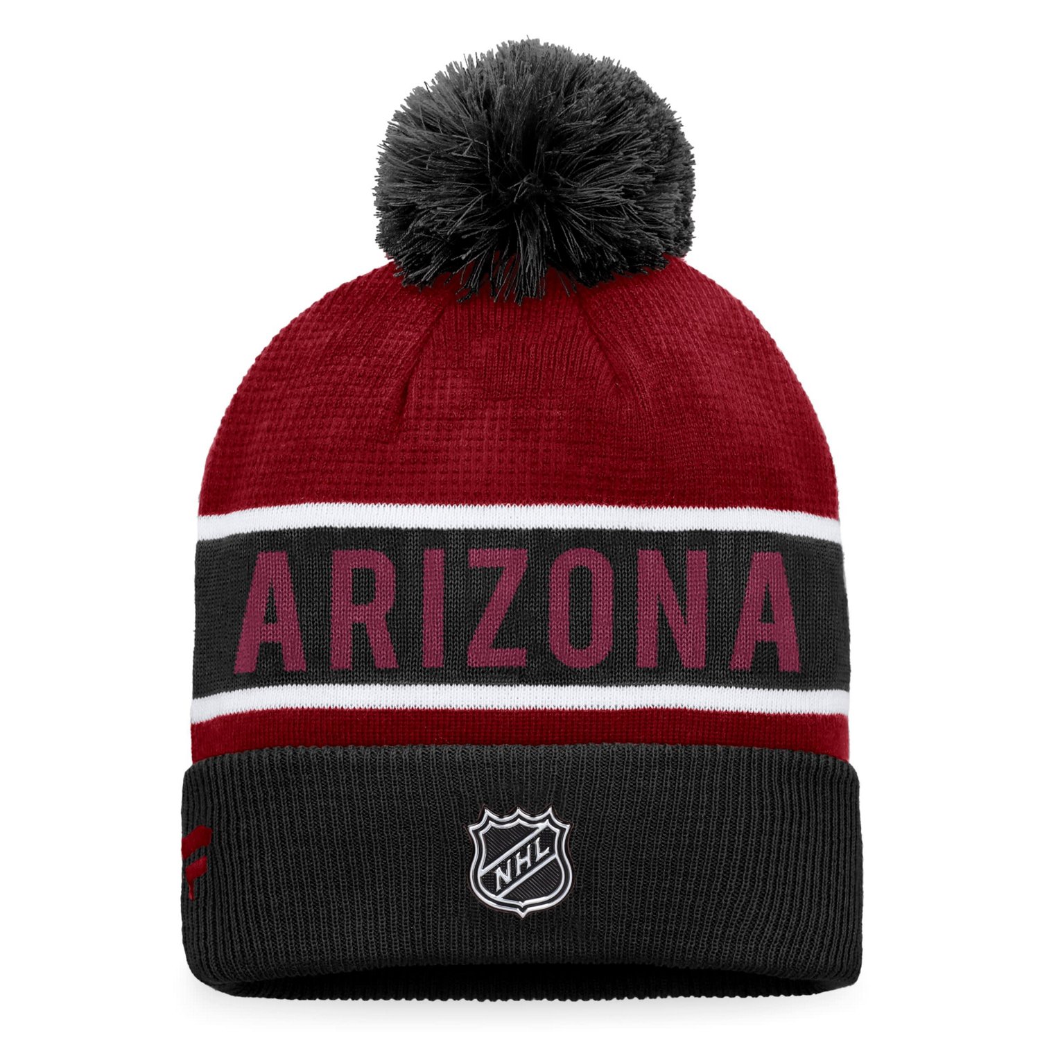 Fanatics /Garnet Arizona Coyotes Authentic Pro Rink Cuffed Knit Hat with Pom                                                     - view number 2