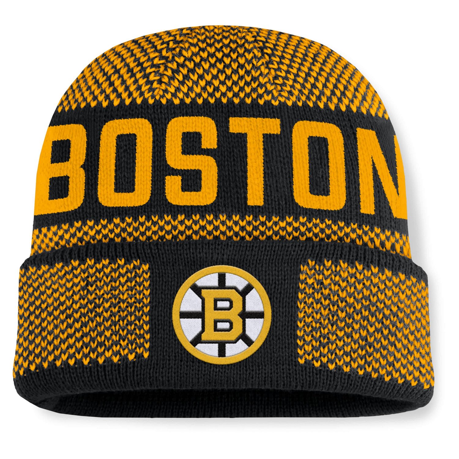 Fanatics Gold Boston Bruins Fundamentals Shelter Cuffed Knit Hat