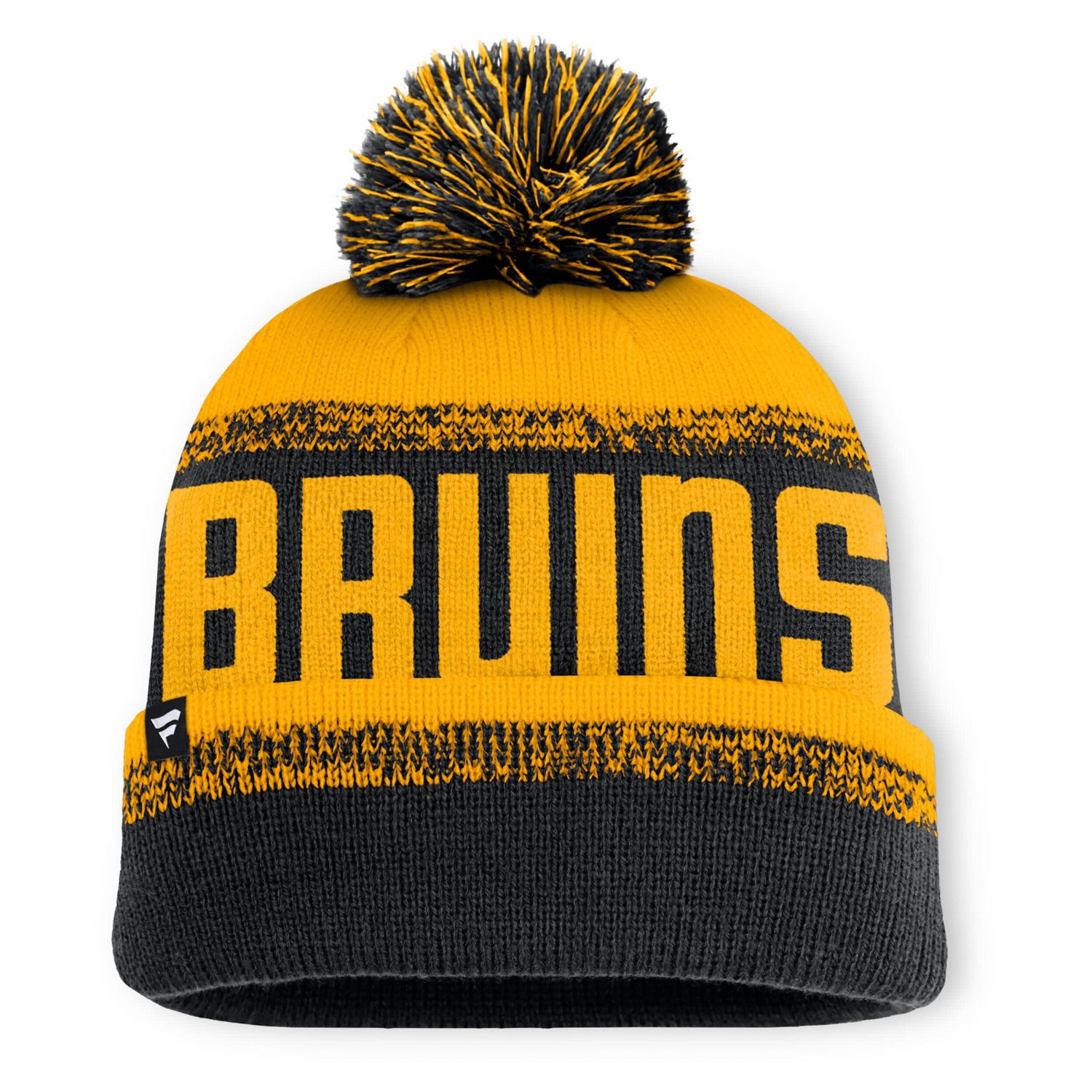 Fanatics Gold Boston Bruins Fundamentals Thrive Cuffed Knit Hat with Pom - view number 2