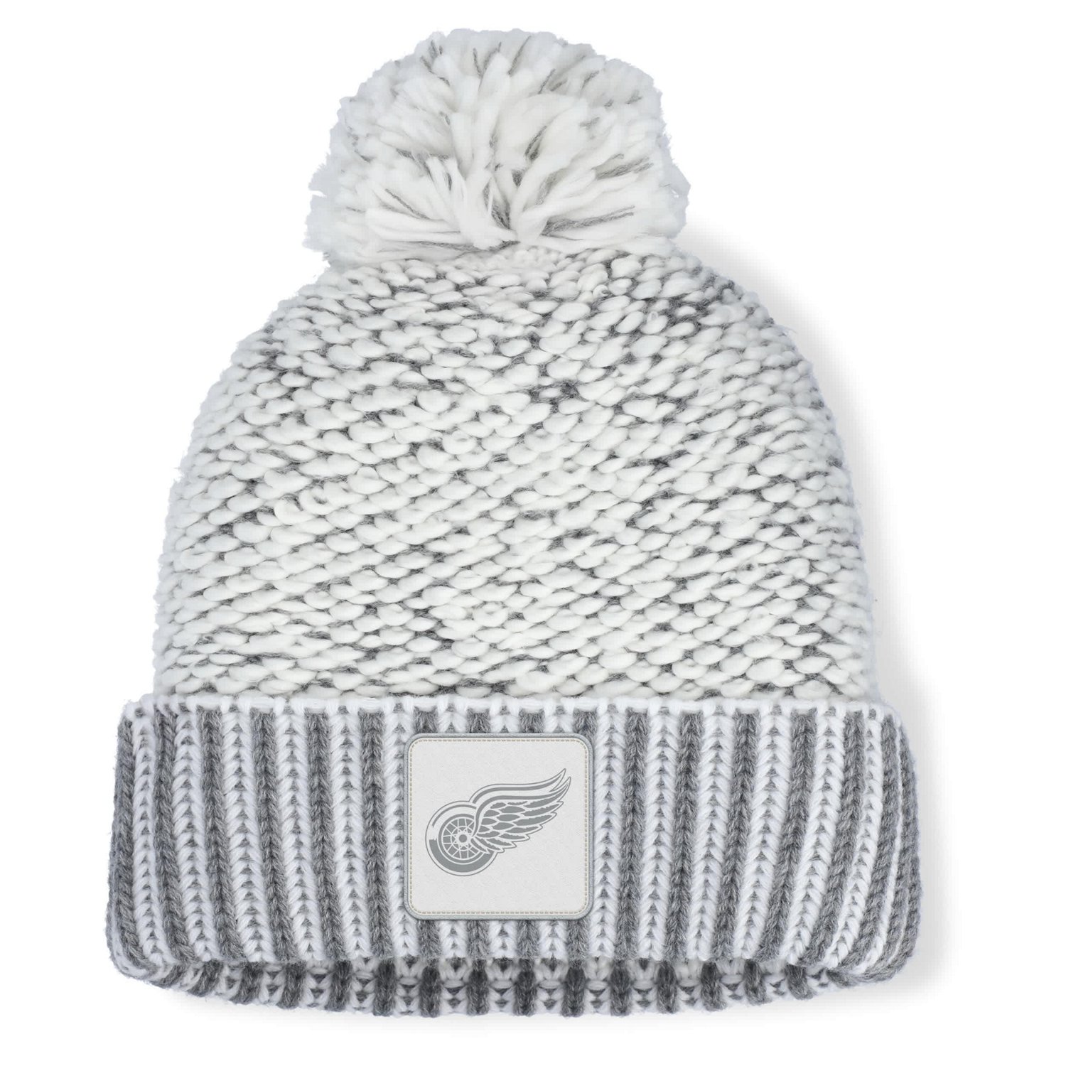 Fanatics Gray Detroit Red Wings Fundamental Mist Cuffed Knit Hat with Pom - view number 1