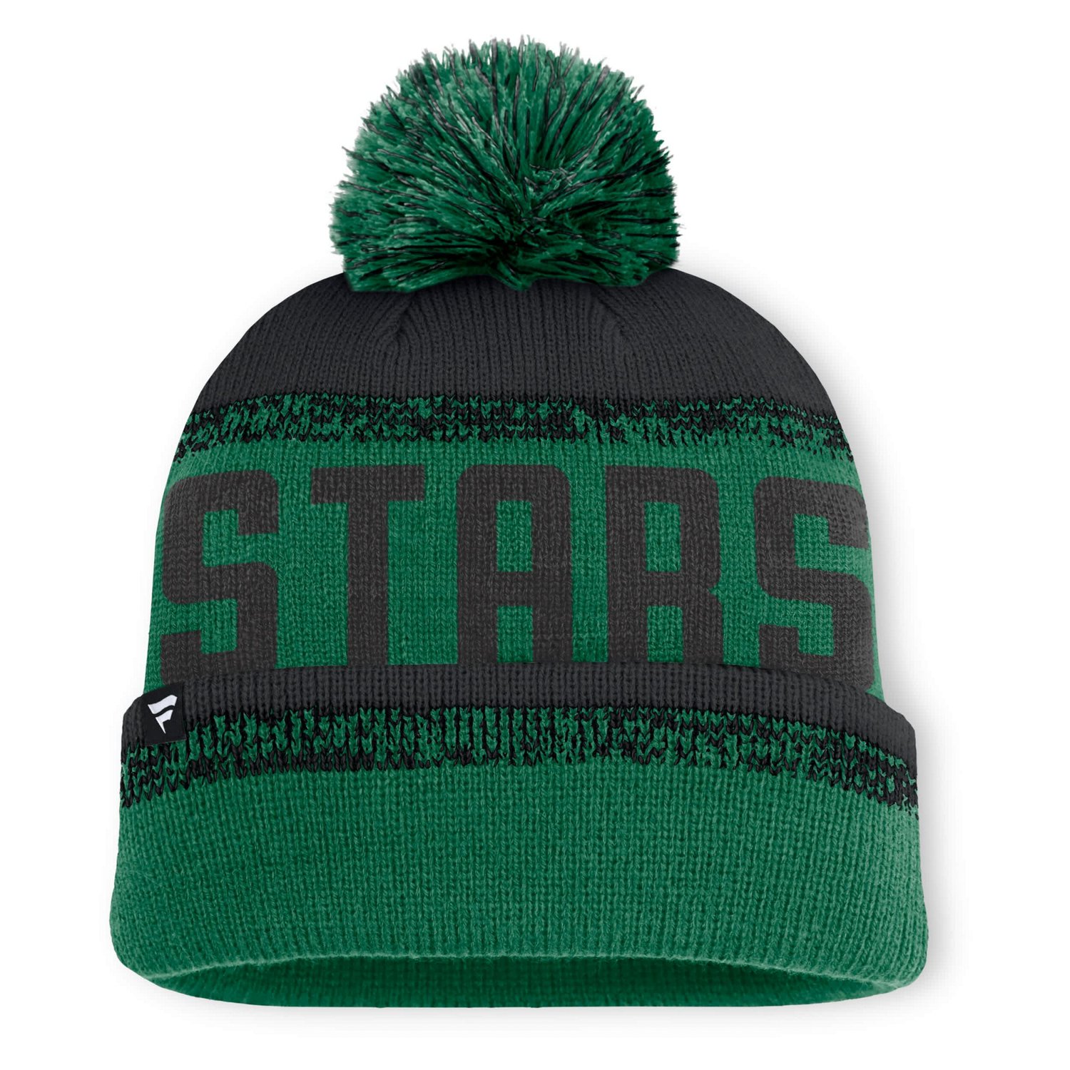 Fanatics Kelly Black Dallas Stars Fundamentals Thrive Cuffed Knit Hat with Pom - view number 2