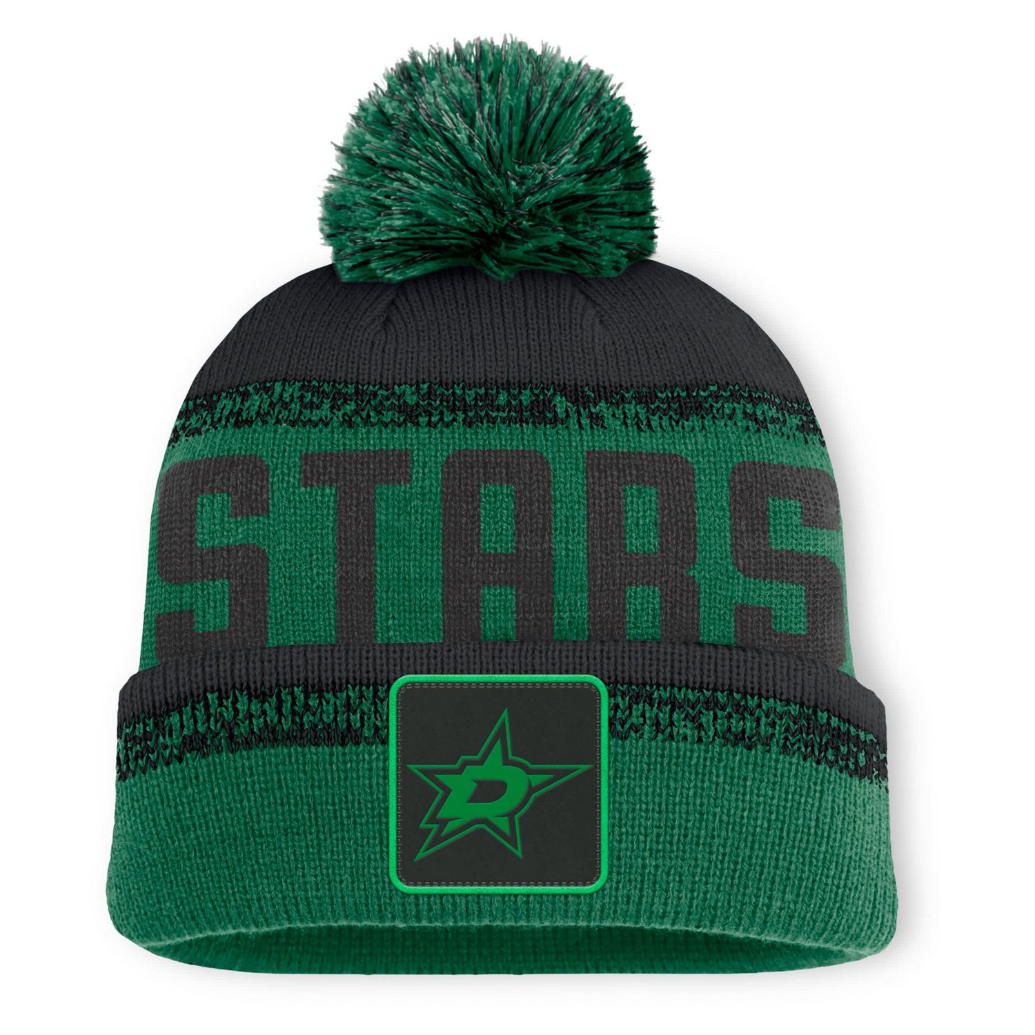 Fanatics Kelly Black Dallas Stars Fundamentals Thrive Cuffed Knit Hat with Pom