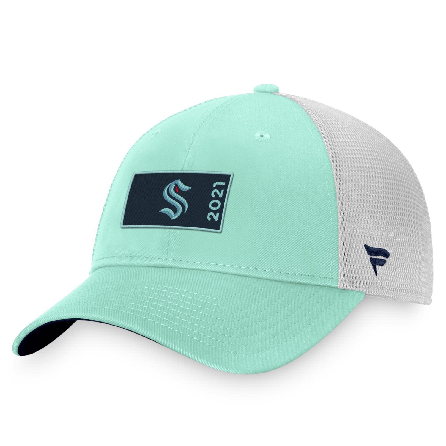 Fanatics Light /White Seattle Kraken Authentic Pro Rink Trucker Snapback Hat                                                     - view number 1