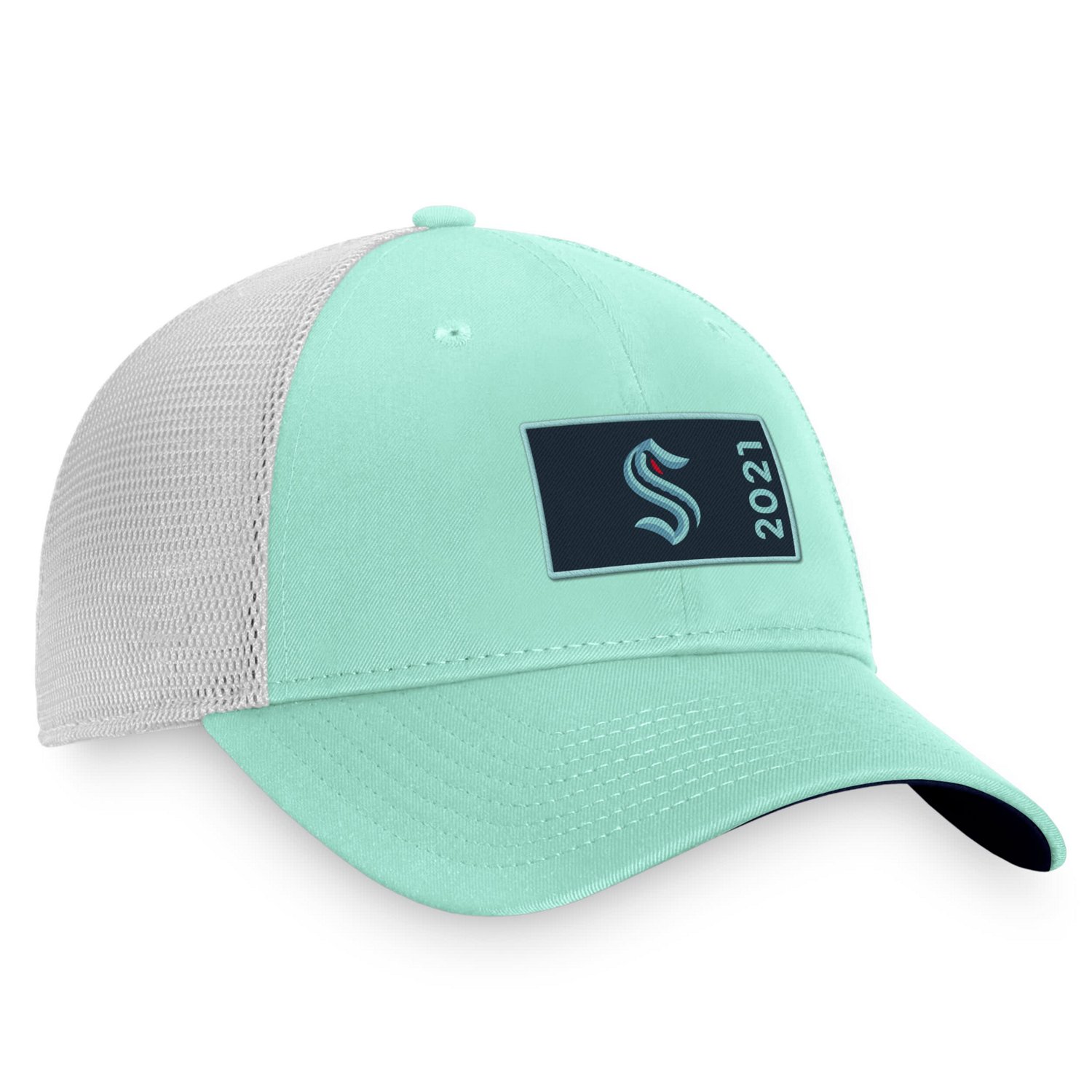 Fanatics Light /White Seattle Kraken Authentic Pro Rink Trucker Snapback Hat                                                     - view number 3