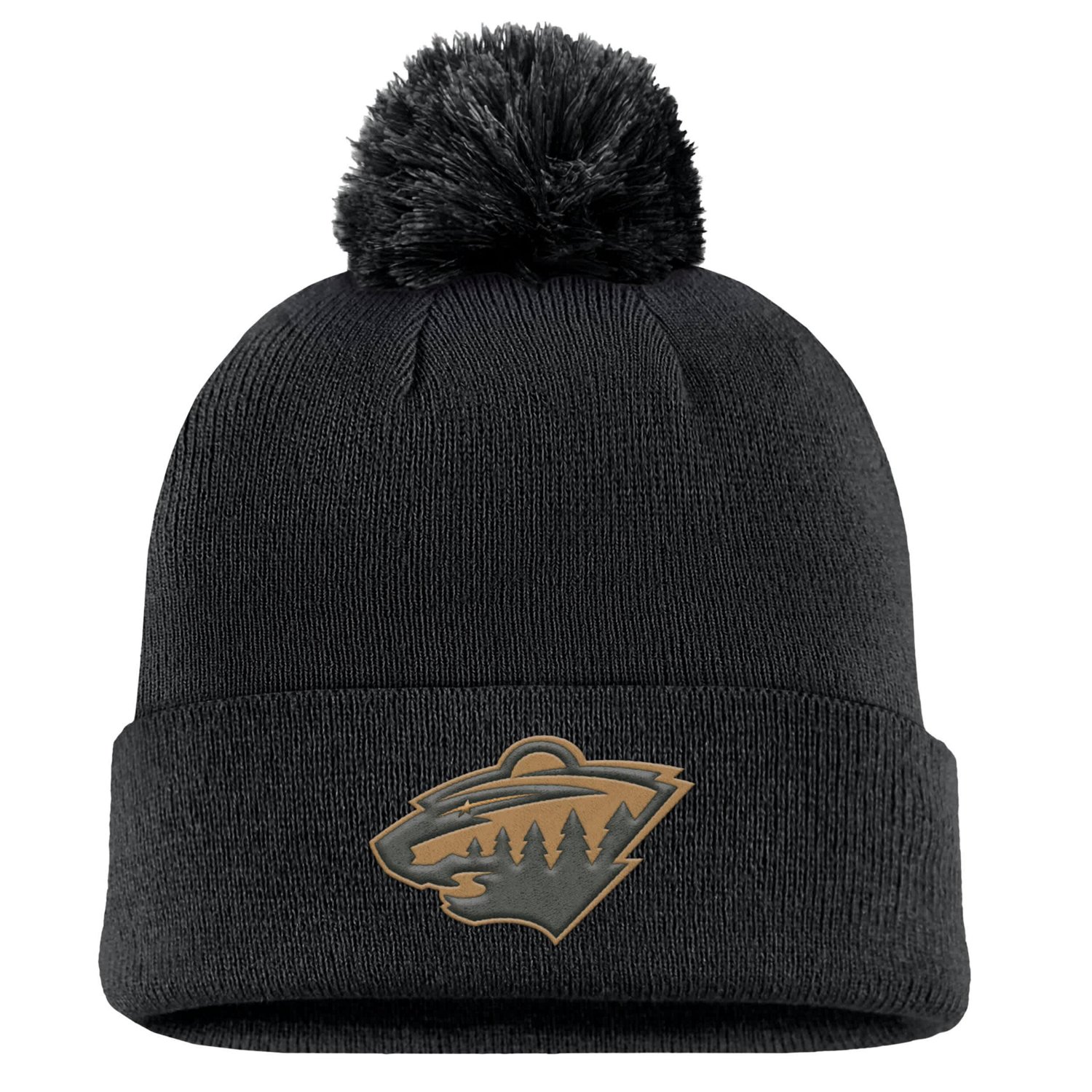 Fanatics Minnesota Wild Military Appreciation Cuffed Knit Hat with Pom