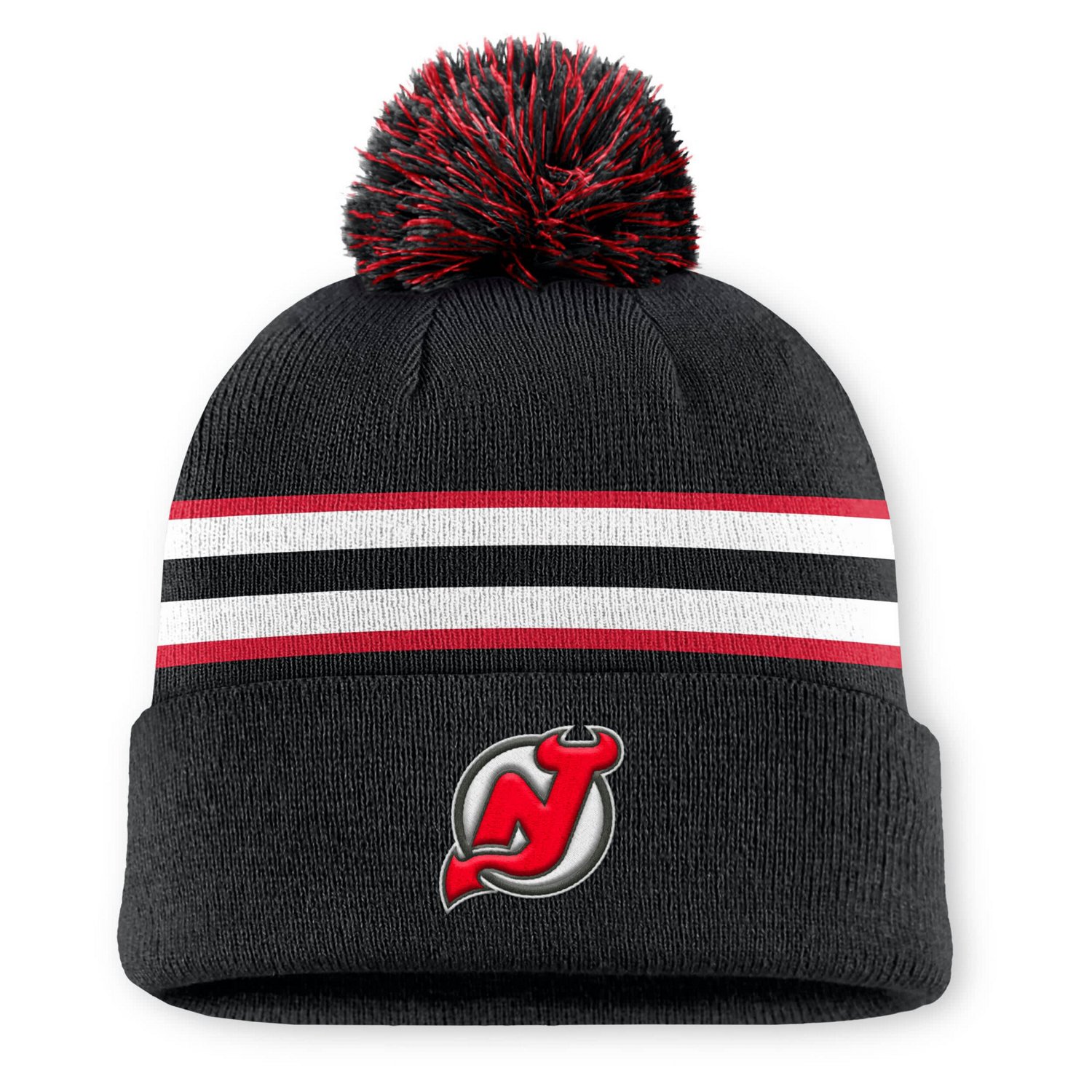 Fanatics New Jersey Devils Authentic Pro Rink Cuffed Knit Hat with Pom - view number 1