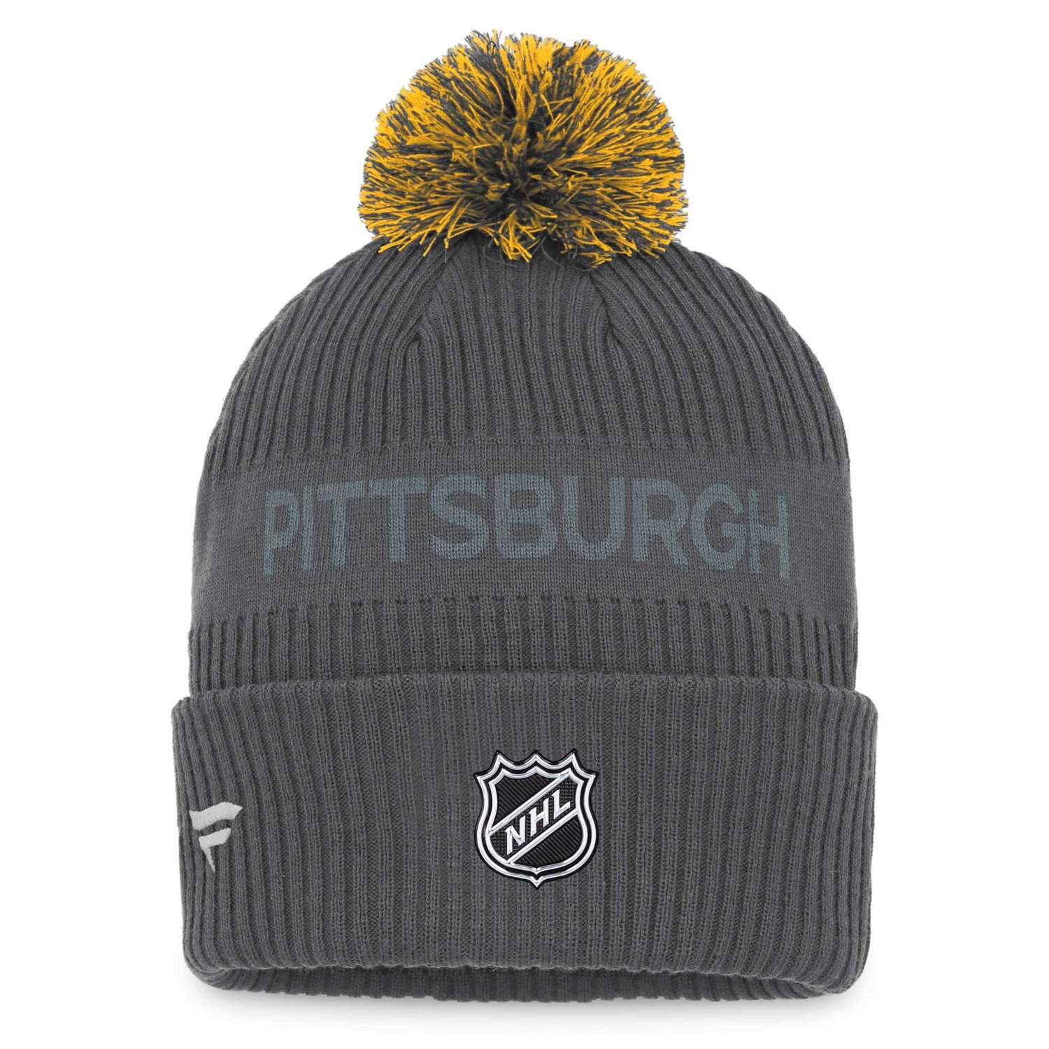 Fanatics Pittsburgh Penguins Authentic Pro Home Ice Cuffed Knit Hat with Pom