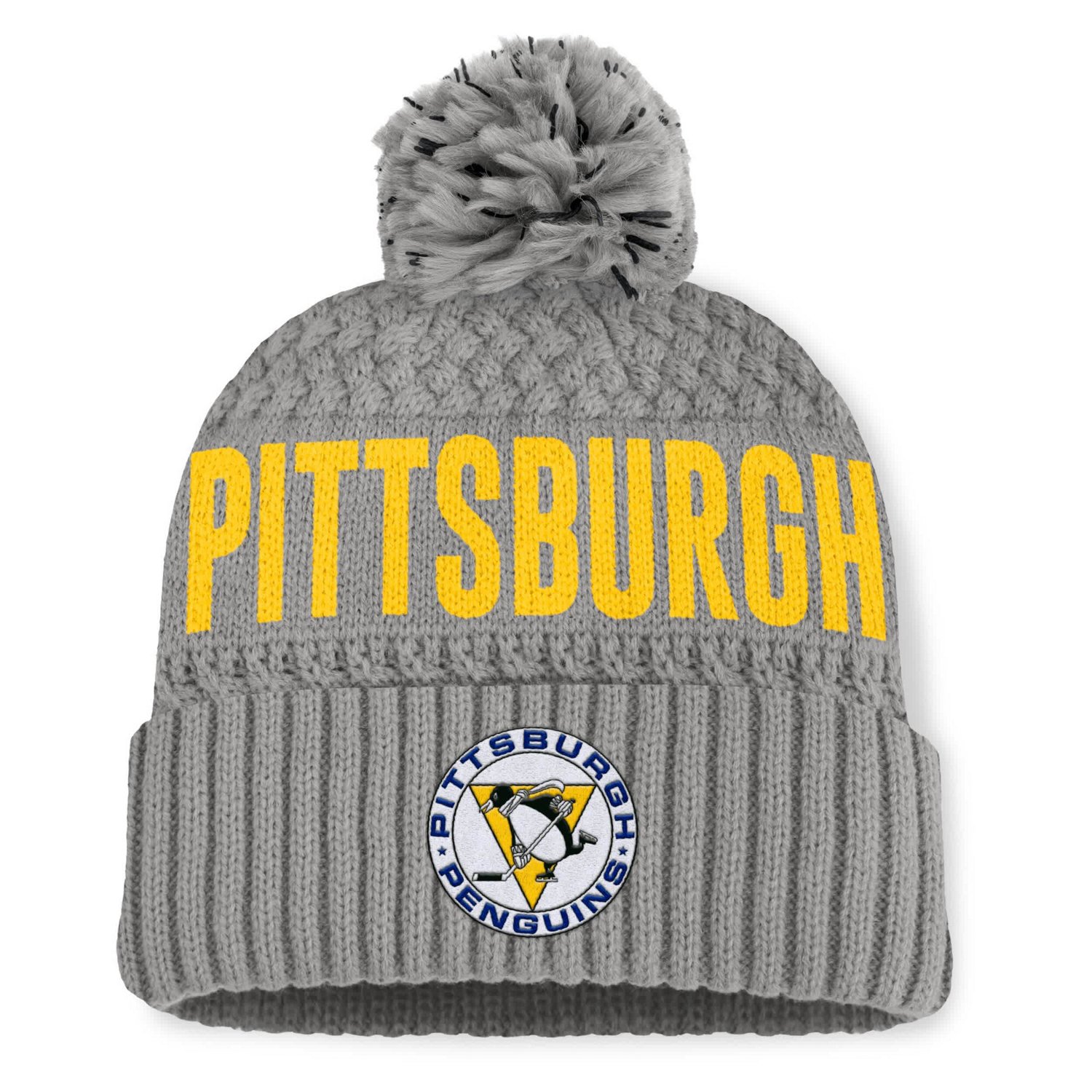 Fanatics Pittsburgh Penguins Heritage Tilly Cuffed Knit Hat with Pom
