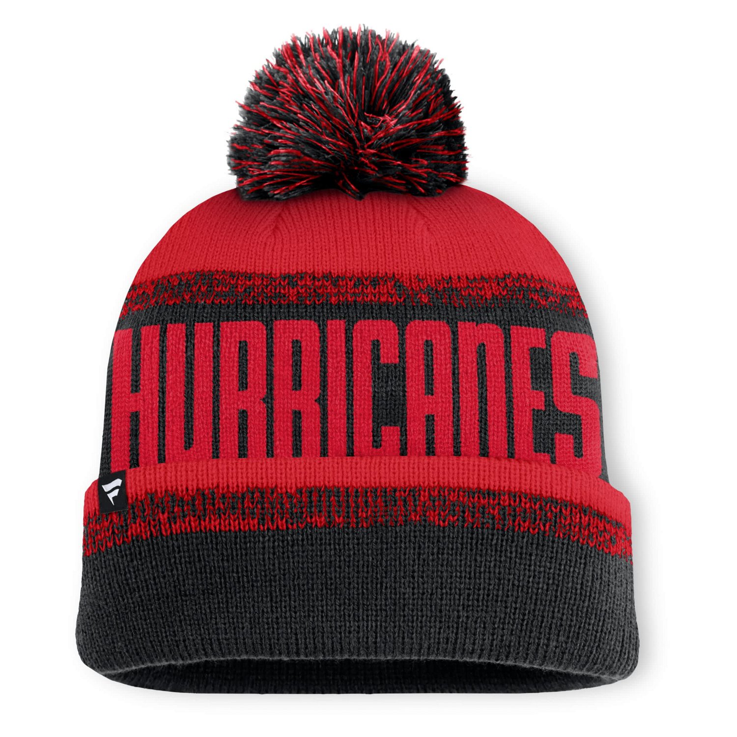Fanatics Red Carolina Hurricanes Fundamentals Thrive Cuffed Knit Hat with Pom - view number 2