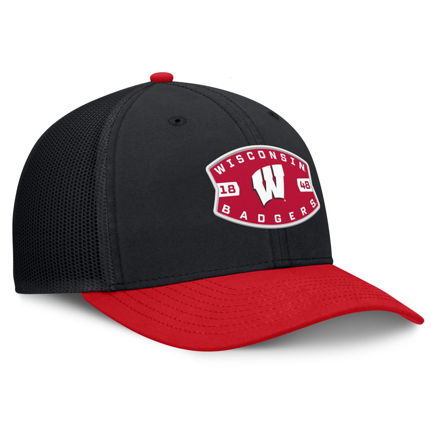 Fanatics Red Wisconsin Badgers Adapt Adjustable Trucker Hat - view number 3