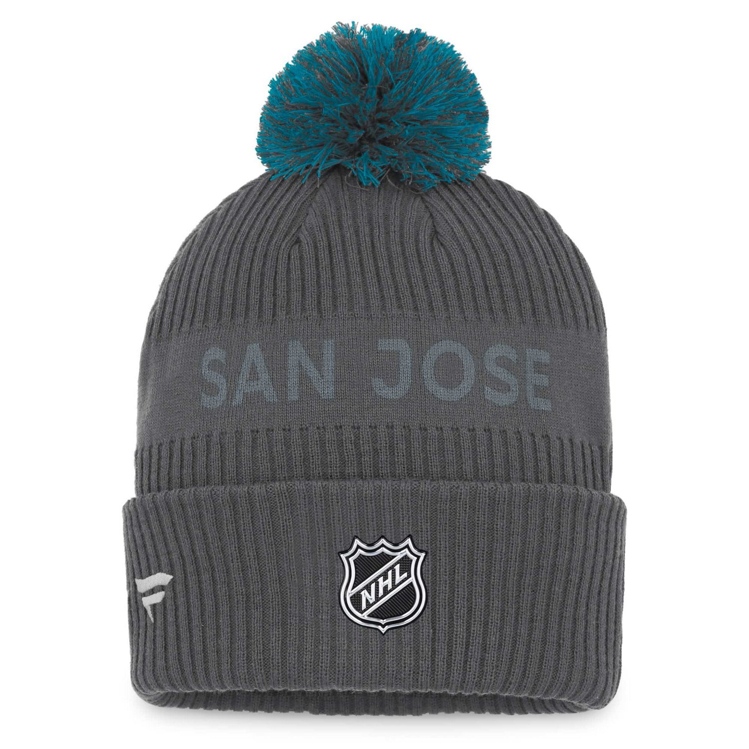 Fanatics San Jose Sharks Authentic Pro Home Ice Cuffed Knit Hat with Pom                                                         - view number 2