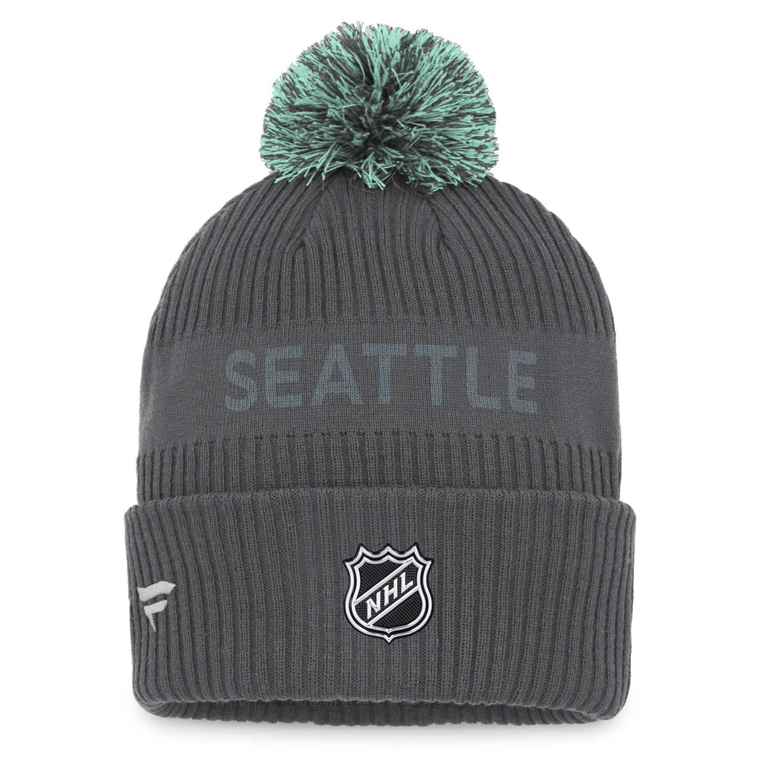 Fanatics Seattle Kraken Authentic Pro Home Ice Cuffed Knit Hat with Pom