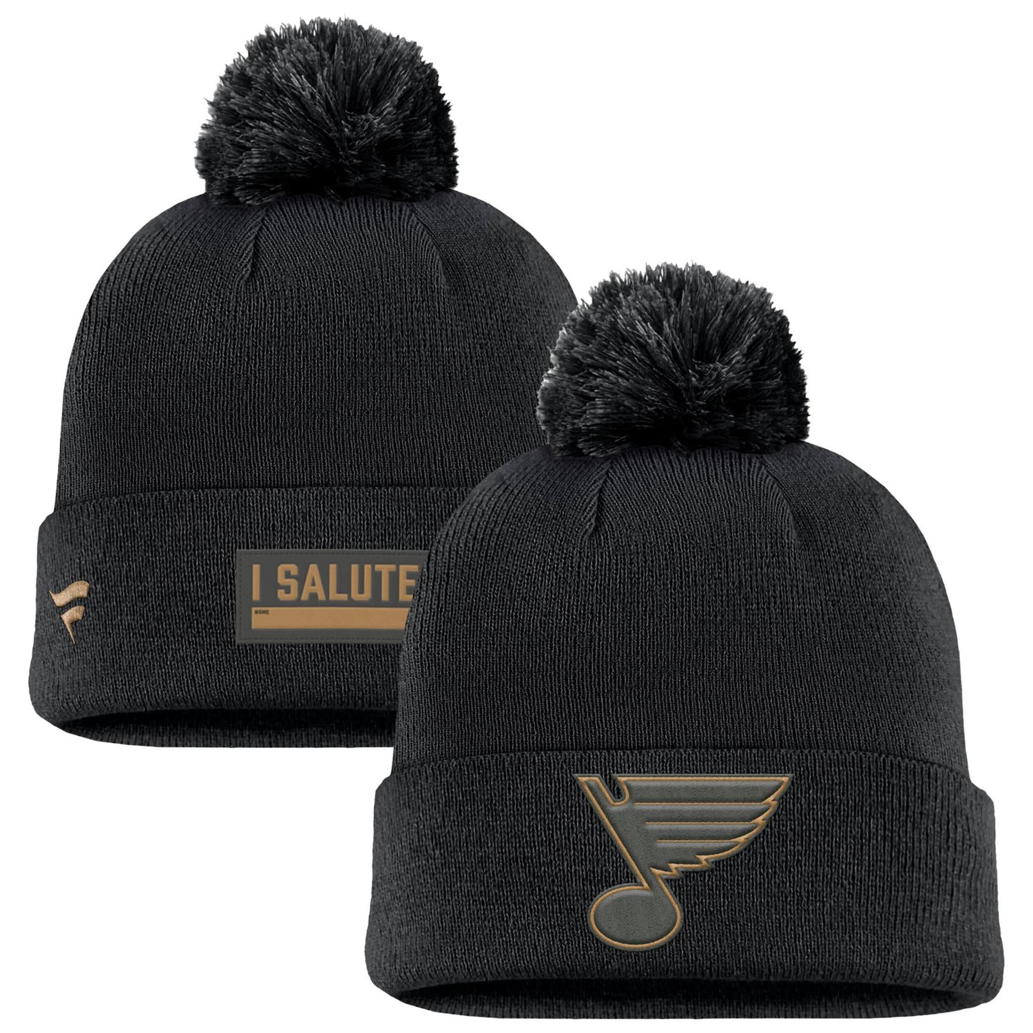 Fanatics St Louis Blues Military Appreciation Cuffed Knit Hat with Pom