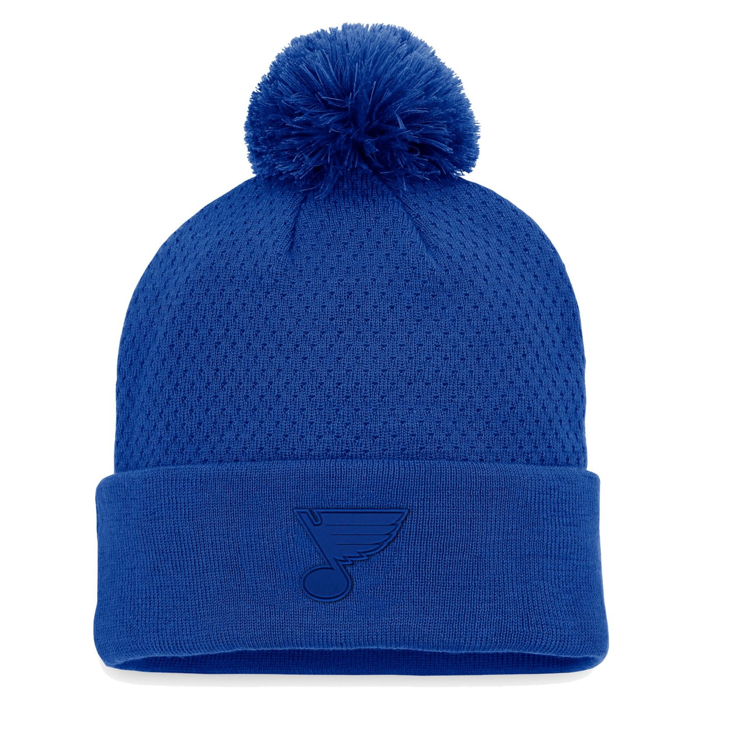 Fanatics St Louis s Authentic Pro Road Cuffed Knit Hat with Pom