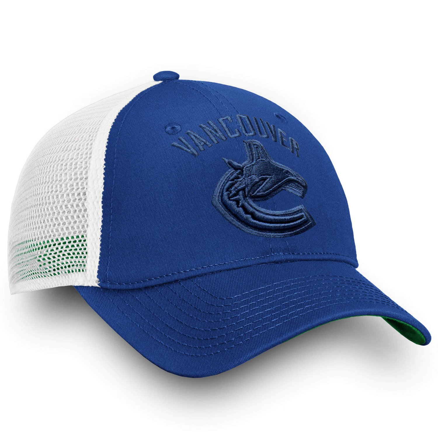 Fanatics Vancouver Canucks White Iconic Lockup Adjustable Trucker Hat - view number 3