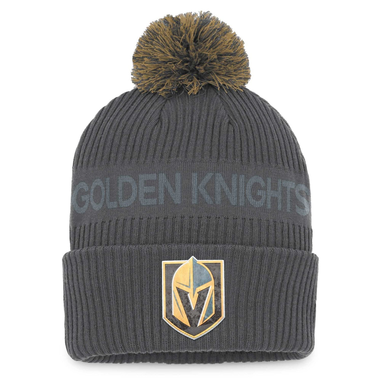 Fanatics Vegas Golden Knights Authentic Pro Home Ice Cuffed Knit Hat with Pom