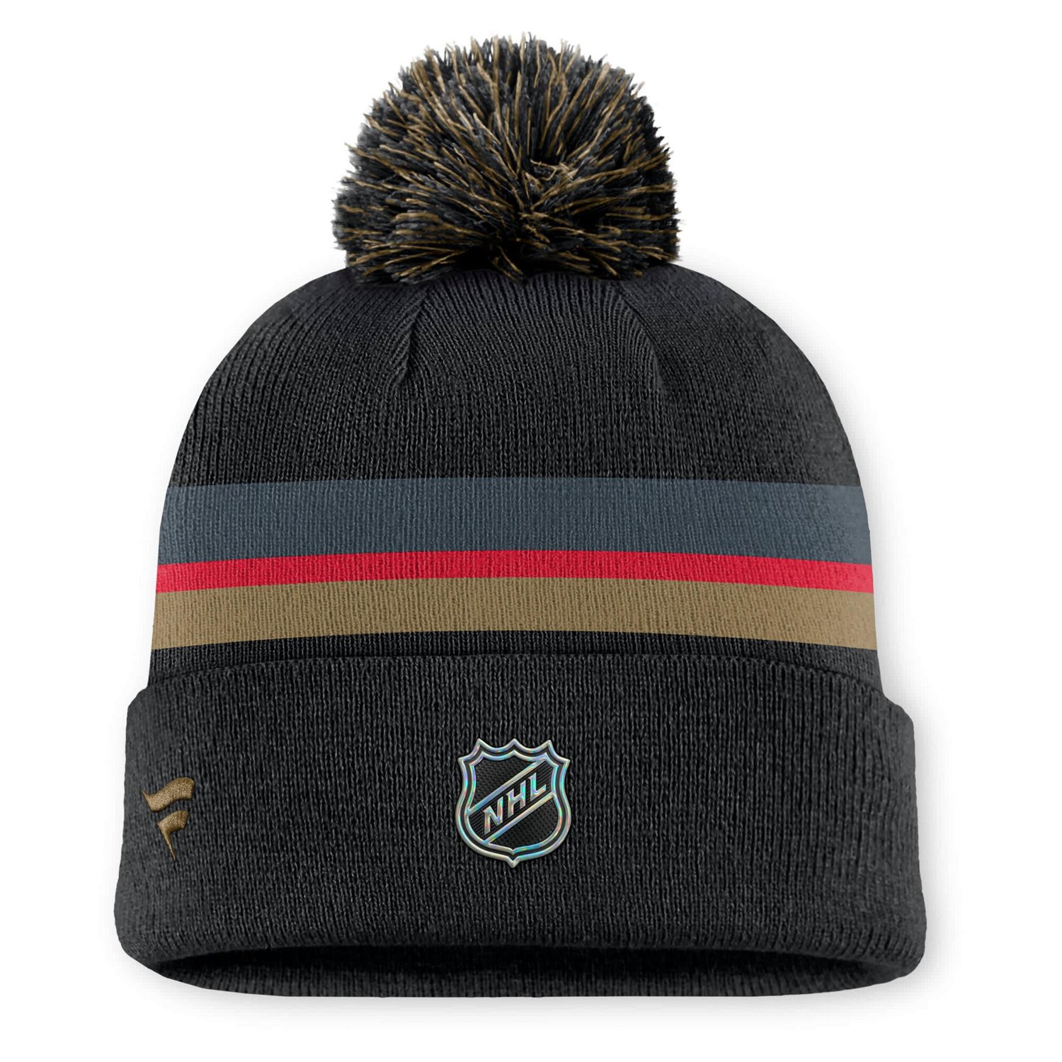 Fanatics Vegas Golden Knights Authentic Pro Rink Cuffed Knit Hat with Pom - view number 2