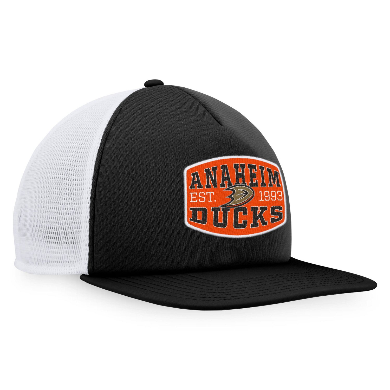 Fanatics /White Anaheim Ducks Foam Front Patch Trucker Snapback Hat                                                              - view number 3
