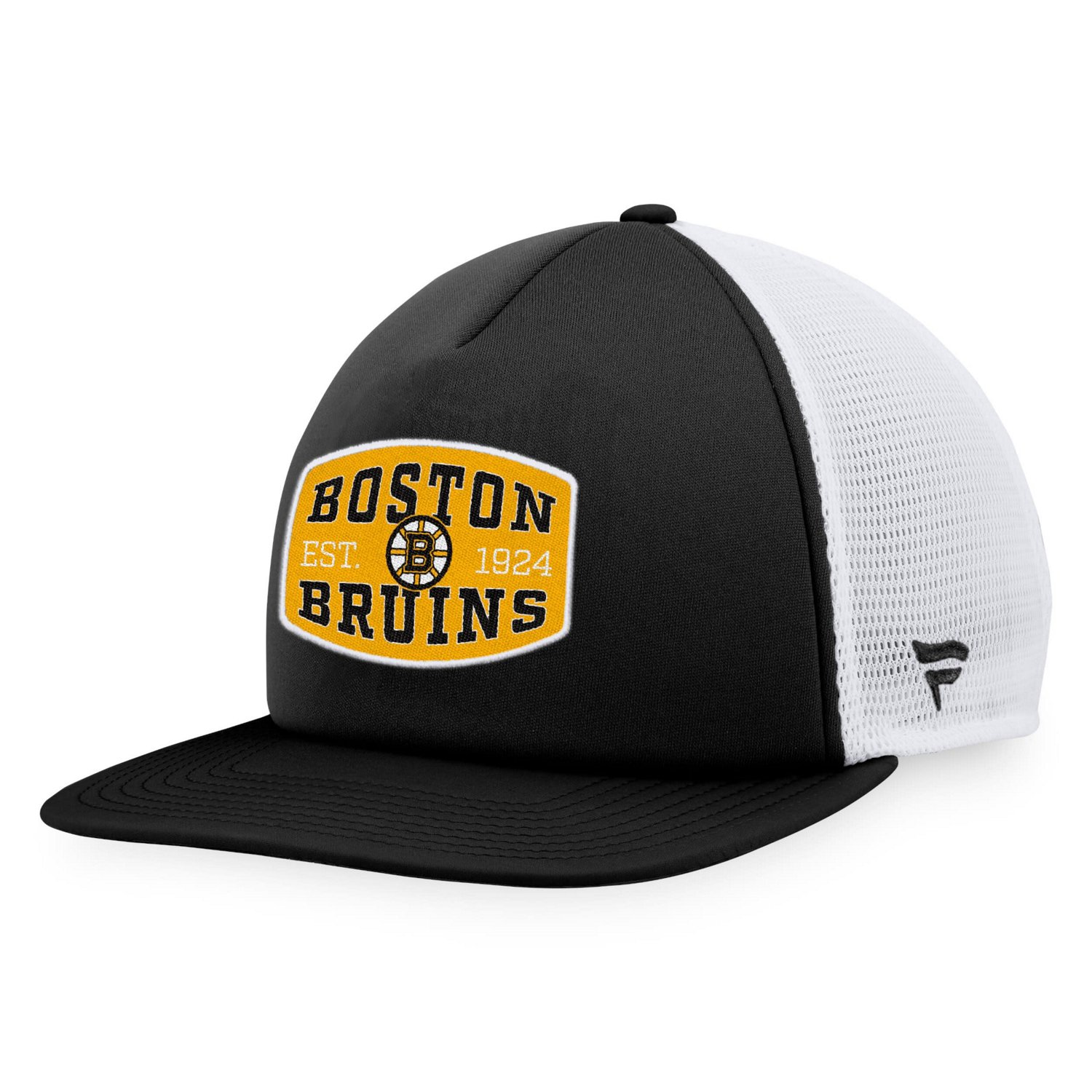 Fanatics /White Boston Bruins Foam Front Patch Trucker Snapback Hat                                                              - view number 1