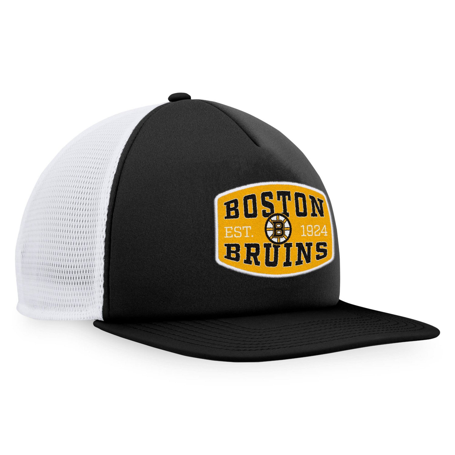 Fanatics /White Boston Bruins Foam Front Patch Trucker Snapback Hat                                                              - view number 3