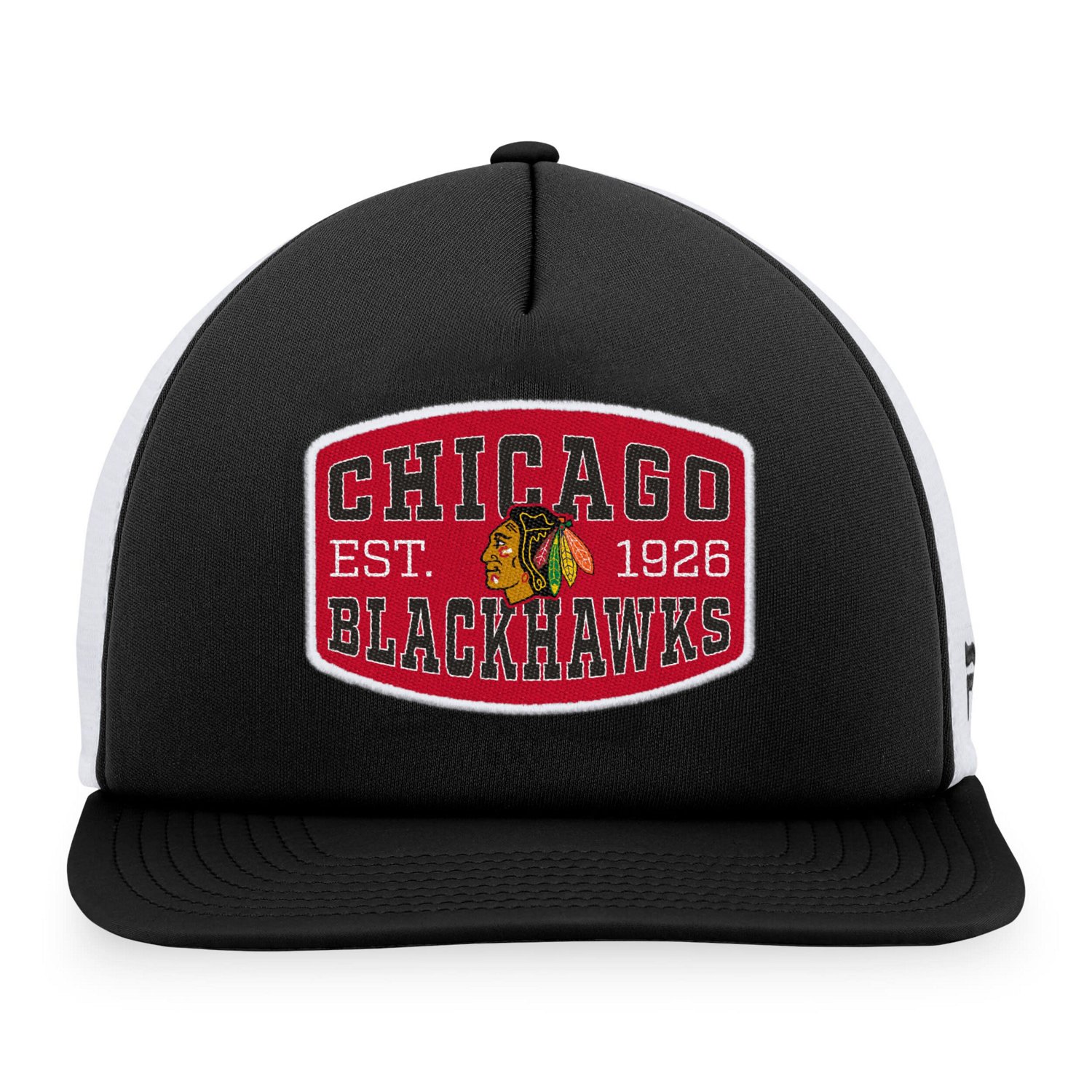 Fanatics /White Chicago hawks Foam Front Patch Trucker Snapback Hat                                                              - view number 2