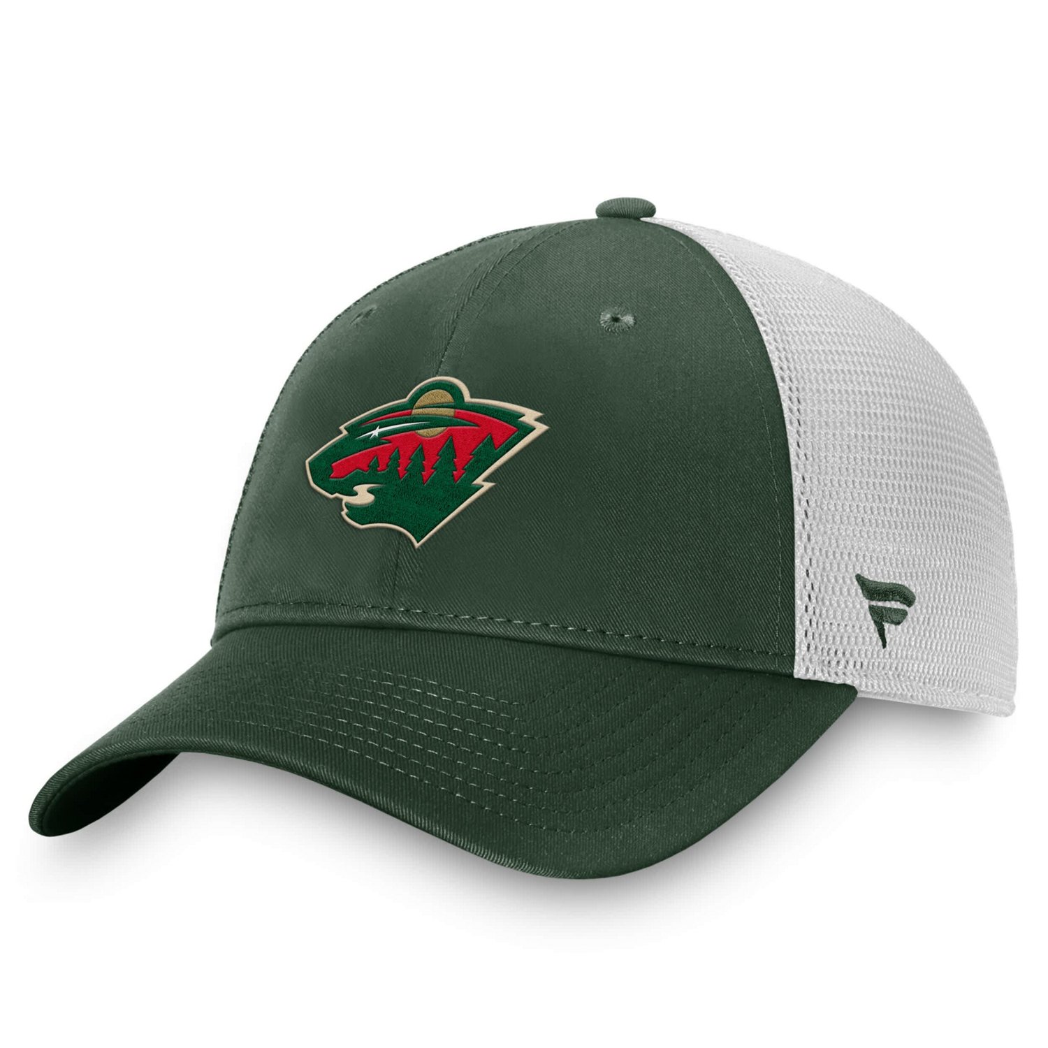 Fanatics White Minnesota Wild Core Primary Logo Trucker Adjustable Hat