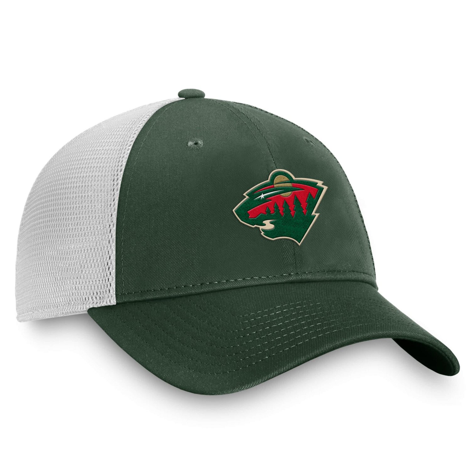 Fanatics White Minnesota Wild Core Primary Logo Trucker Adjustable Hat - view number 3