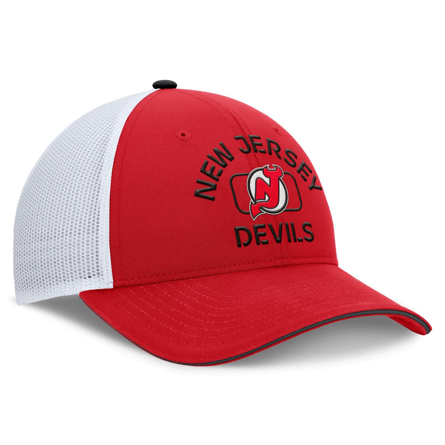Fanatics White New Jersey Devils Authentic Pro Rink Trucker Hat - view number 3