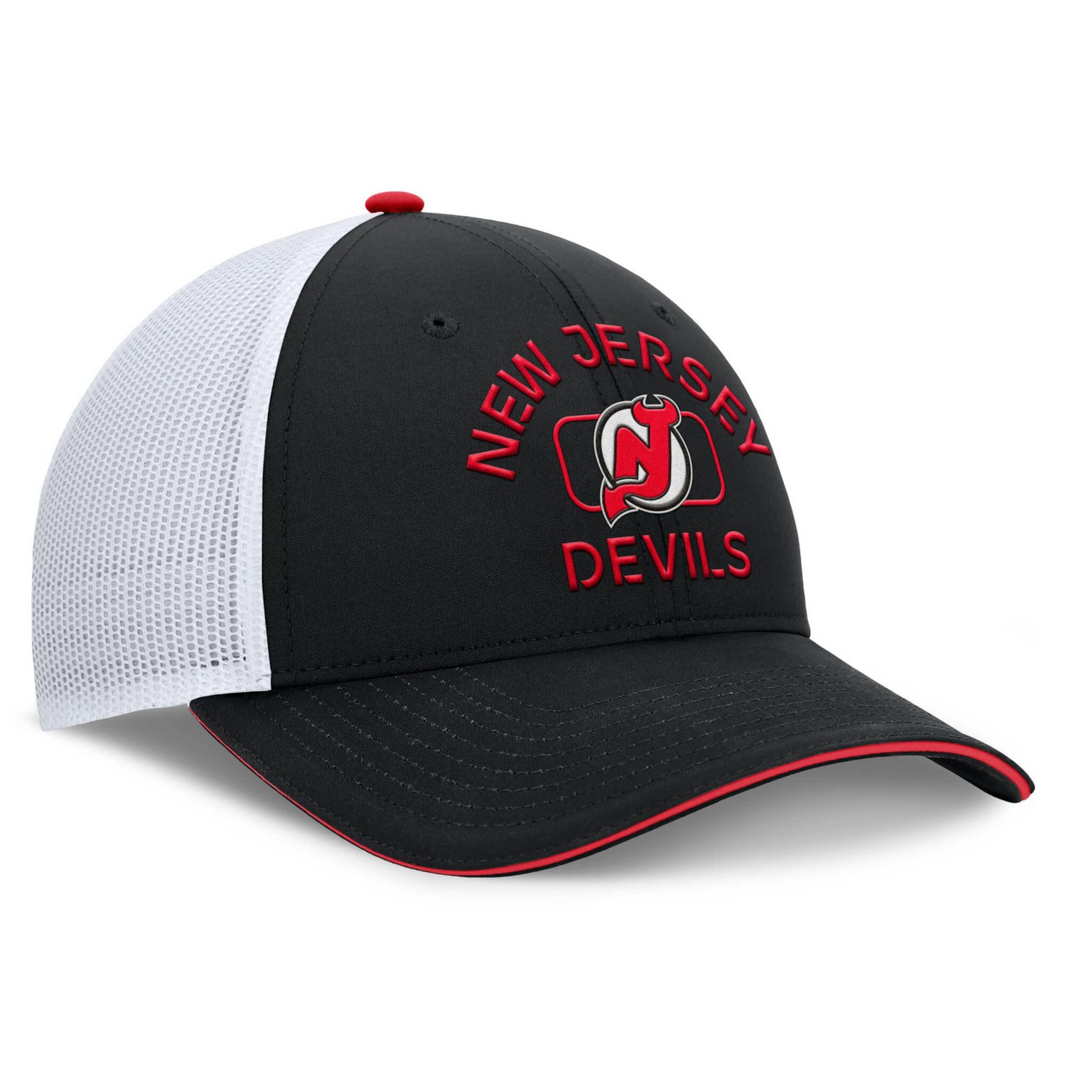 Fanatics White New Jersey Devils Authentic Pro Rink Trucker Hat - view number 3