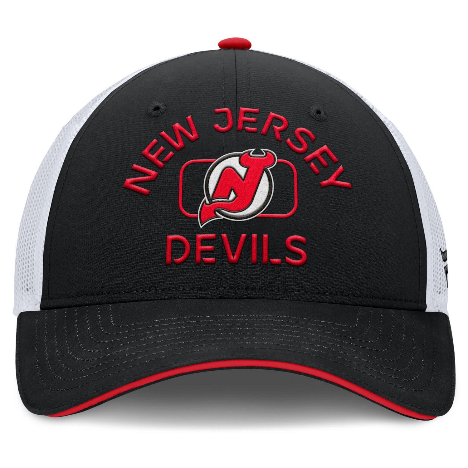 Fanatics White New Jersey Devils Authentic Pro Rink Trucker Hat - view number 2