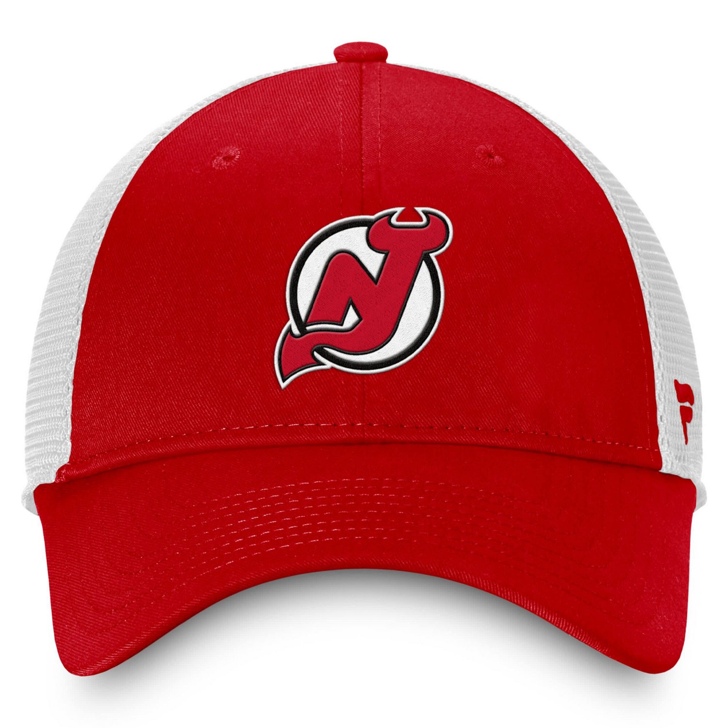 Fanatics White New Jersey Devils Core Primary Logo Trucker Adjustable Hat                                                        - view number 2