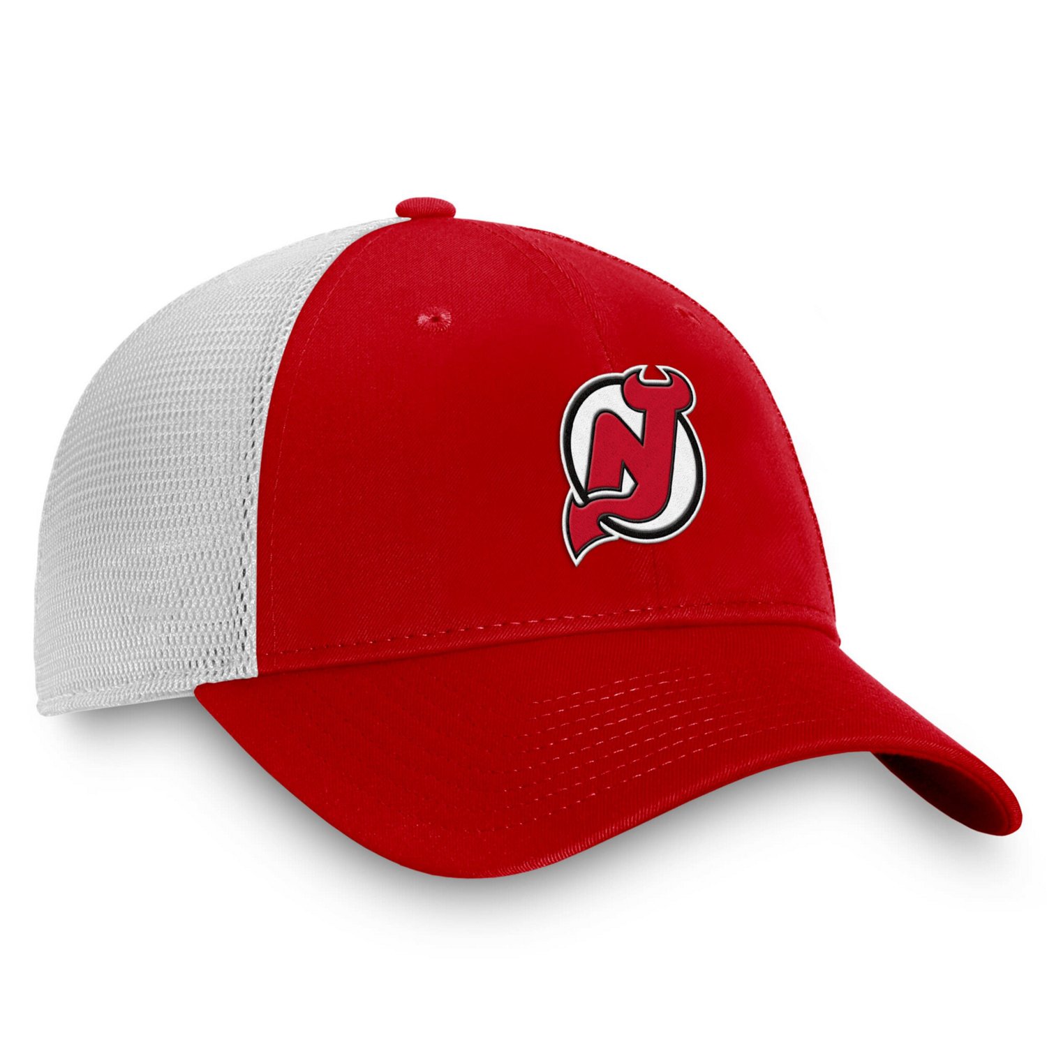 Fanatics White New Jersey Devils Core Primary Logo Trucker Adjustable Hat                                                        - view number 3