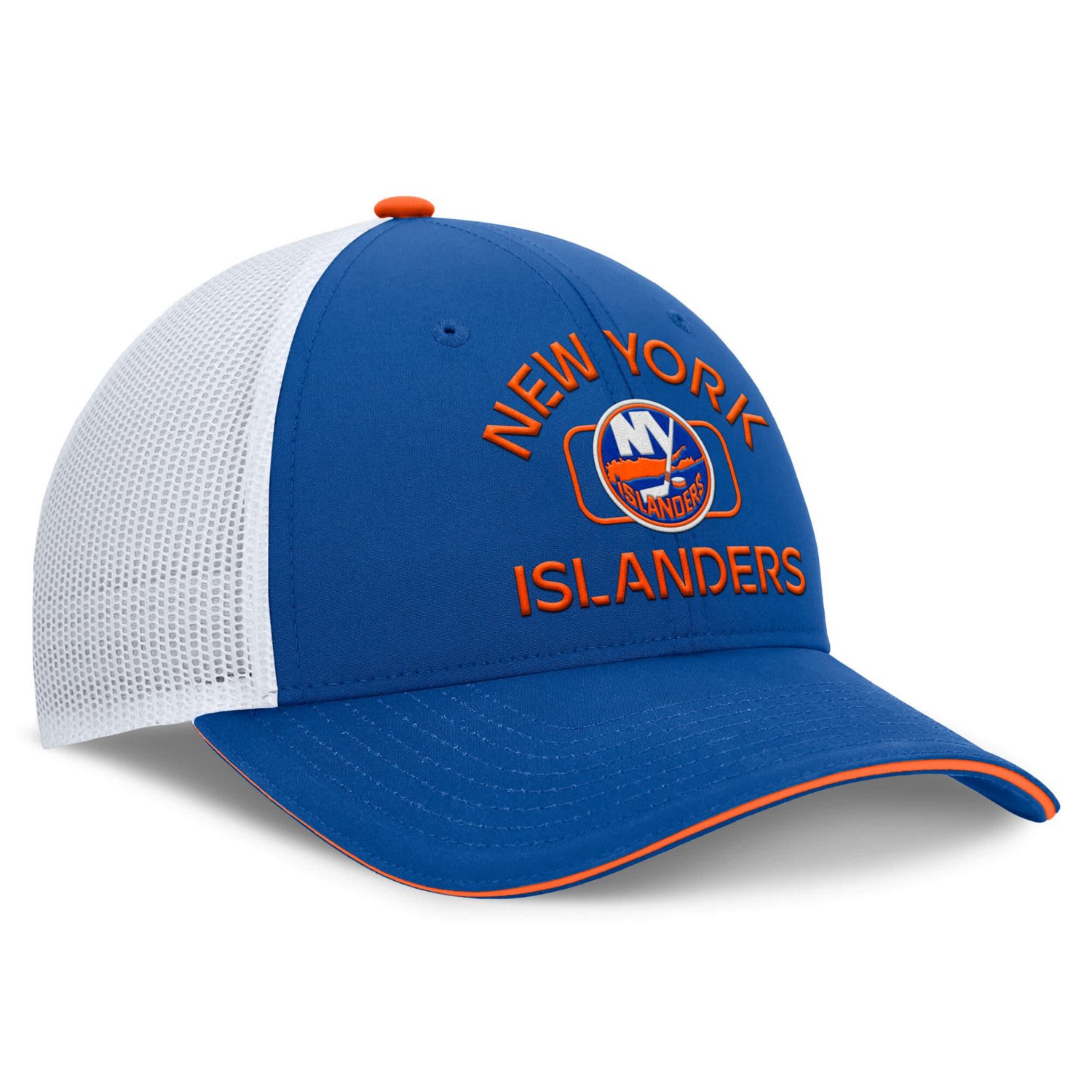 Fanatics White New York Islanders Authentic Pro Rink Trucker Hat