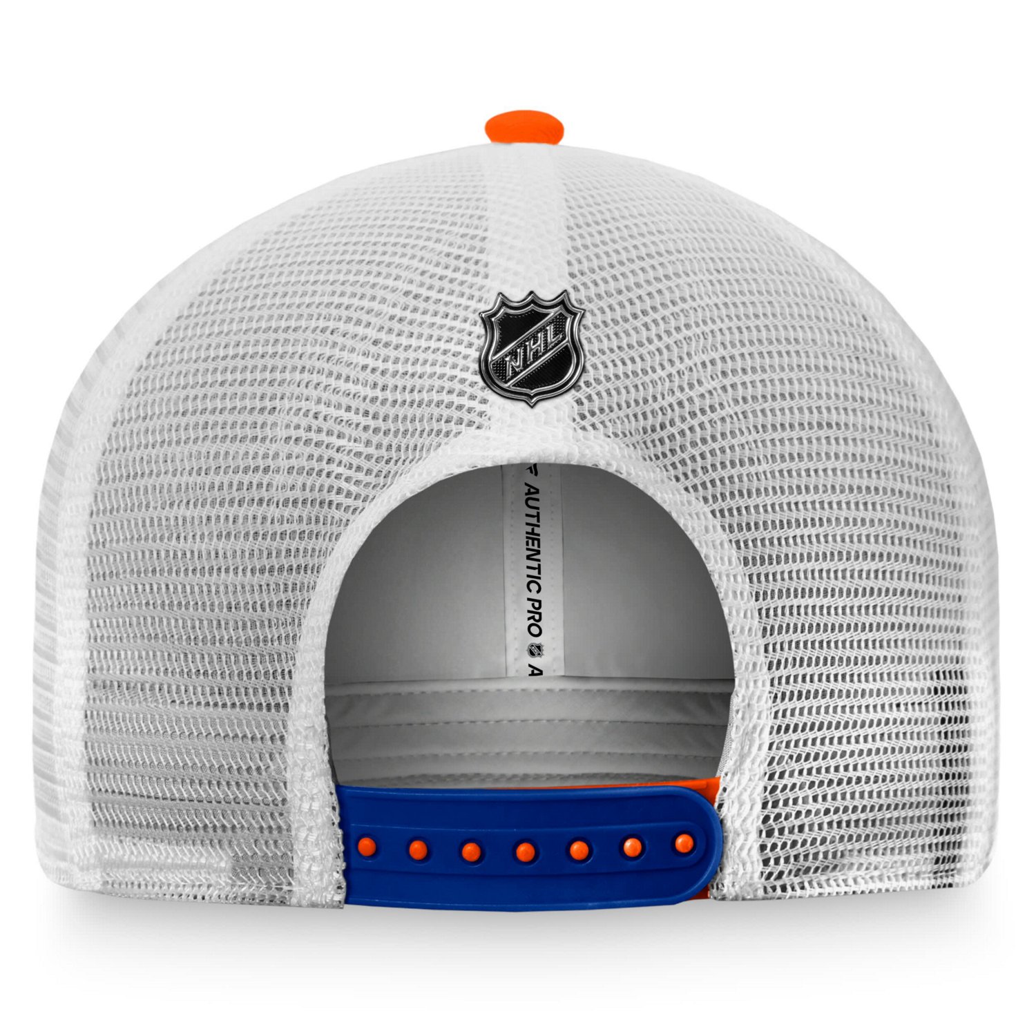 Fanatics /White New York Islanders Authentic Pro Rink Trucker Snapback Hat